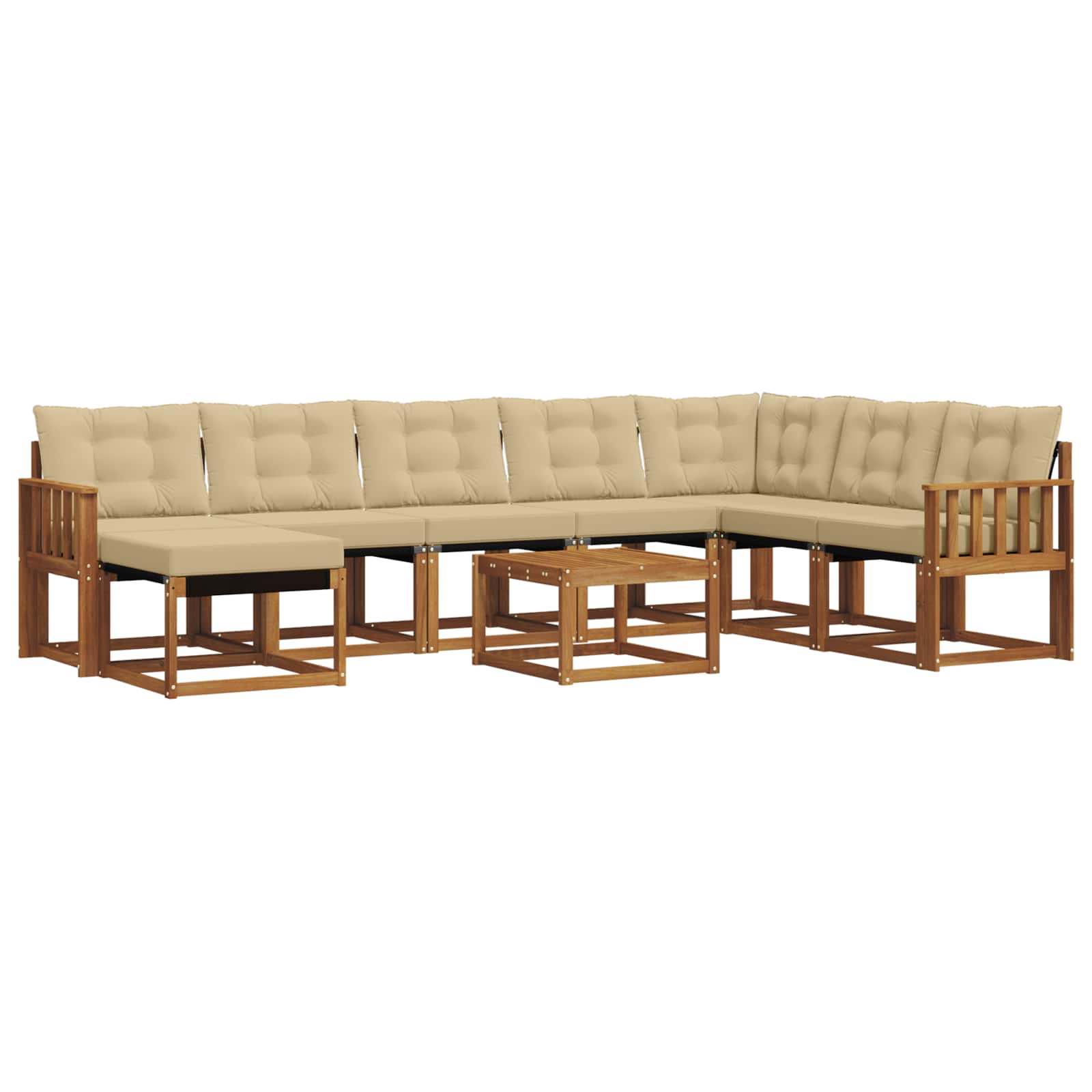 Ensemble de canapés d'extérieur 9 pcs Naturel et Beige - XIOS