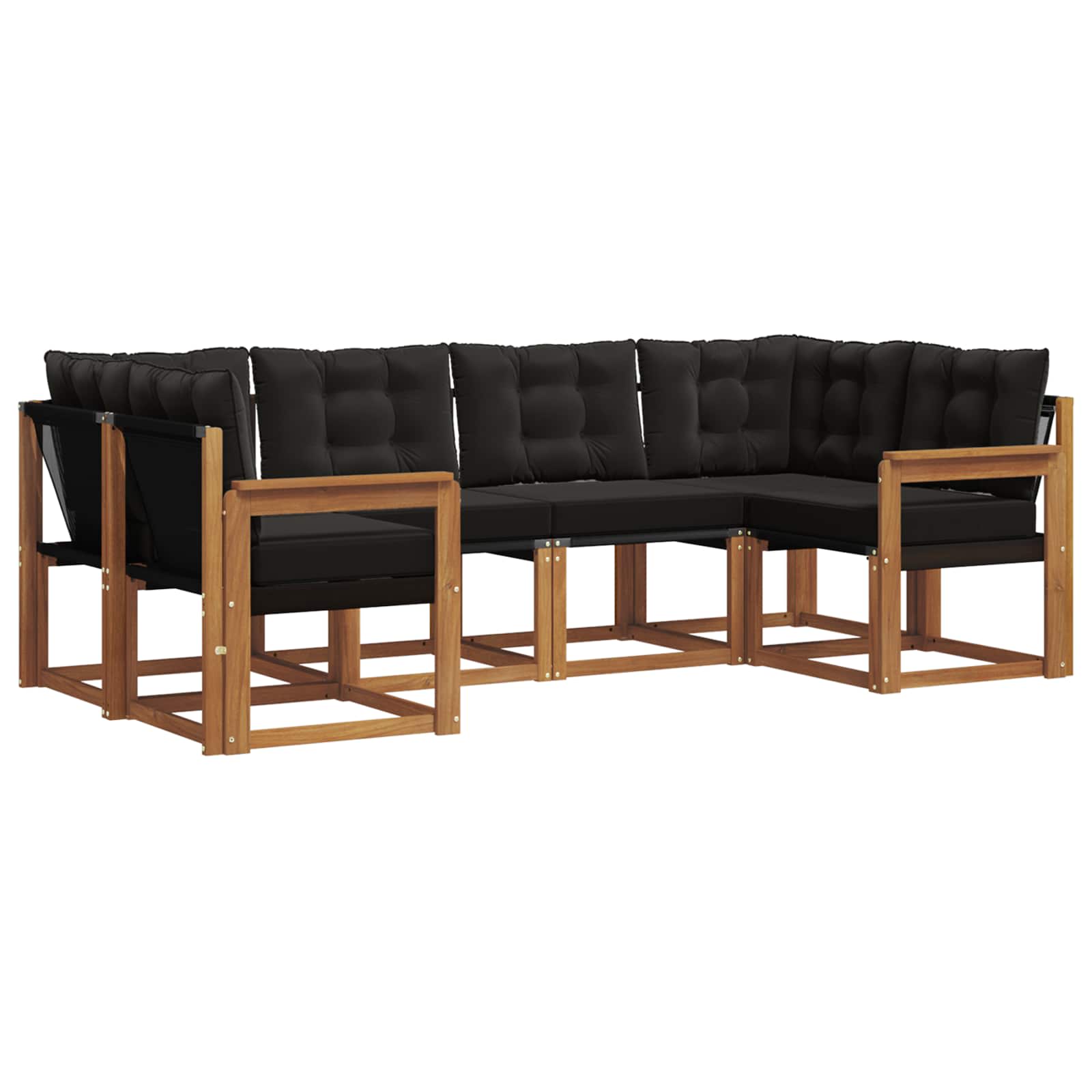 Ensemble de canapés d'extérieur 6 pcs Naturel et noir - XIOS