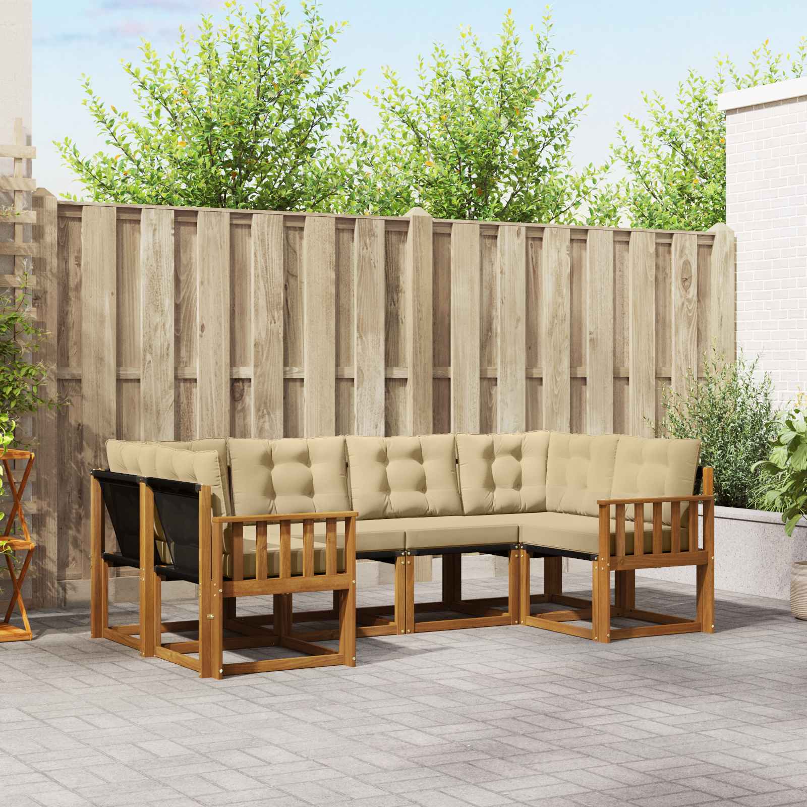 Ensemble de canapés d'extérieur 6 pcs Naturel et Beige - XIOS