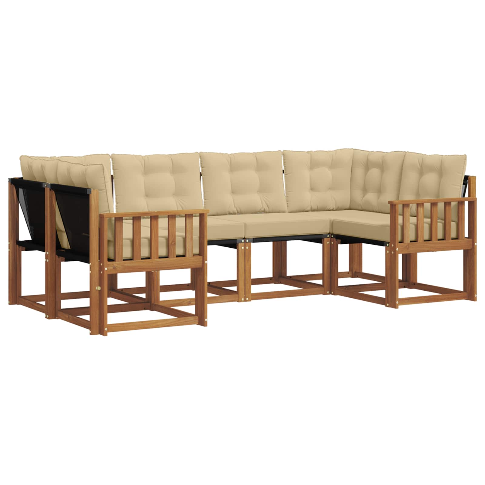 Ensemble de canapés d'extérieur 6 pcs Naturel et Beige - XIOS