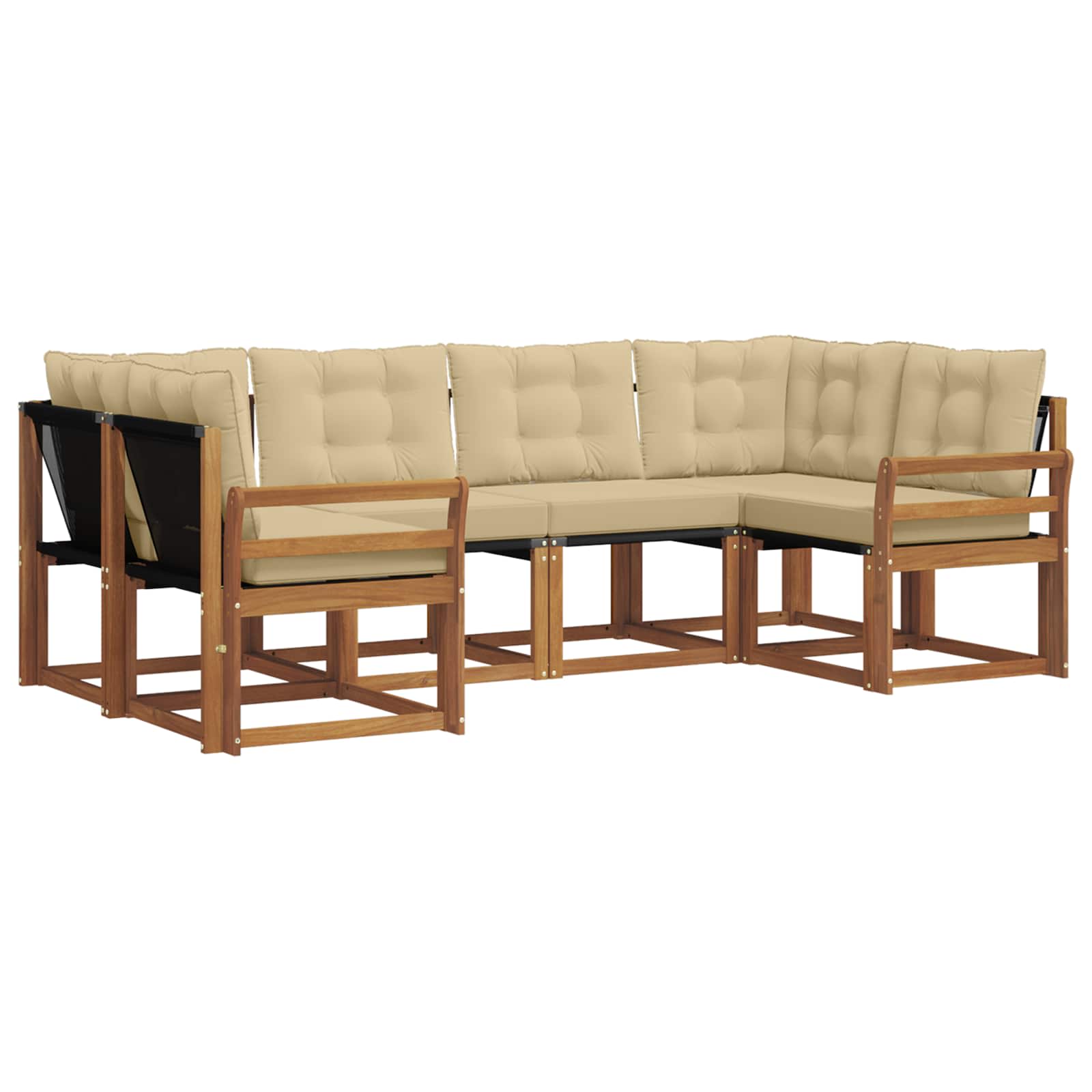 Ensemble de canapés d'extérieur 6 pc Naturel et Beige