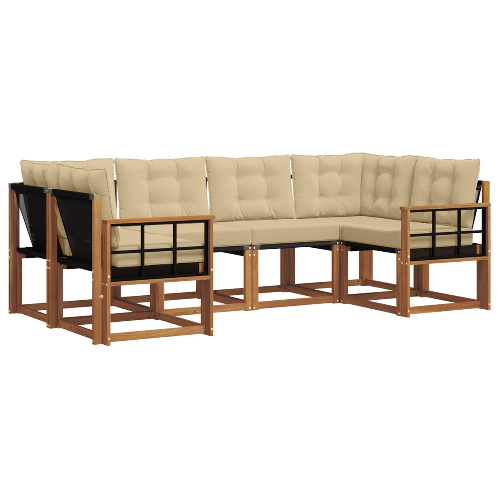 Ensemble de canapés d'extérieur 6 pcs Naturel et Beige - XIOS