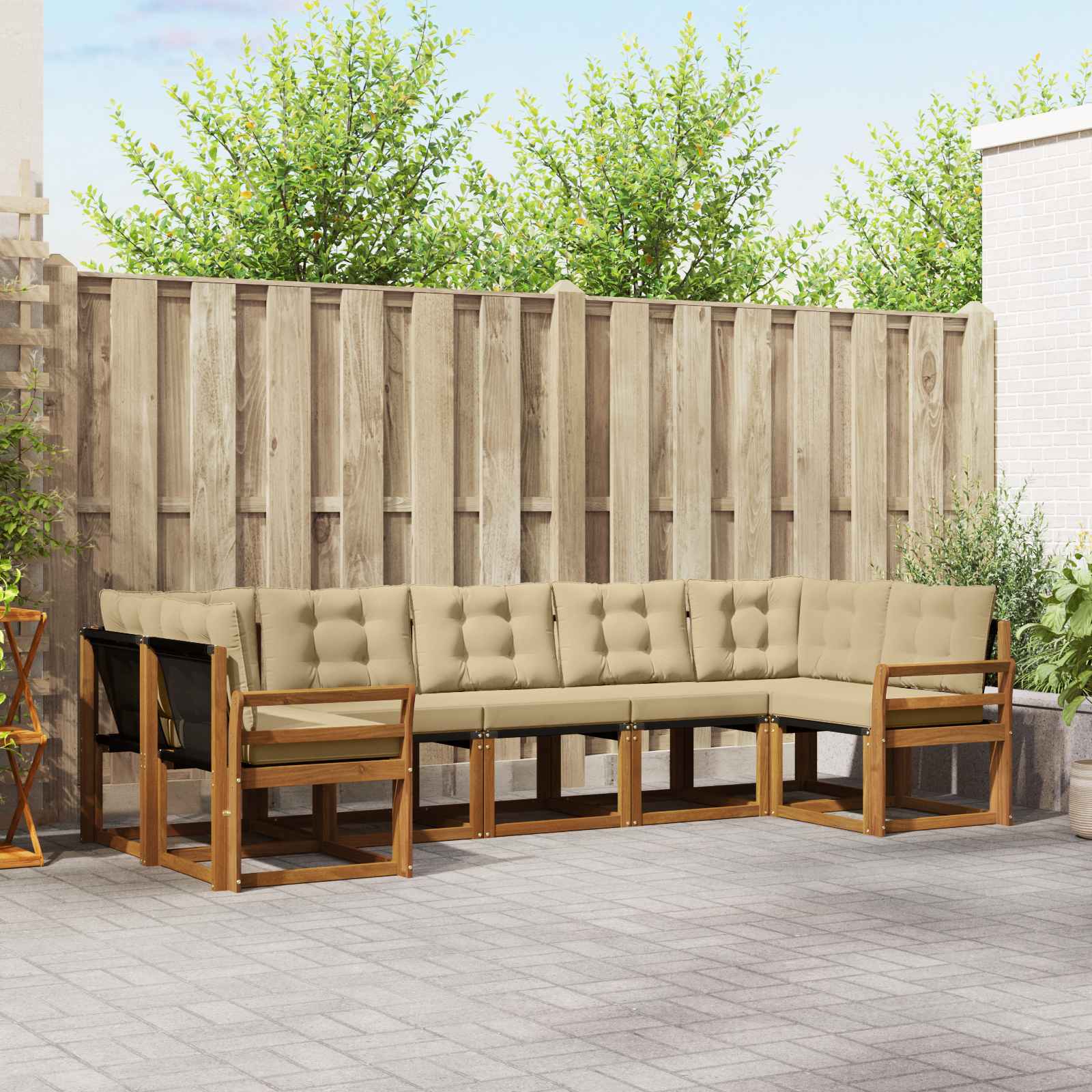 Ensemble de canapés d'extérieur 7 pcs Naturel et Beige - XIOS