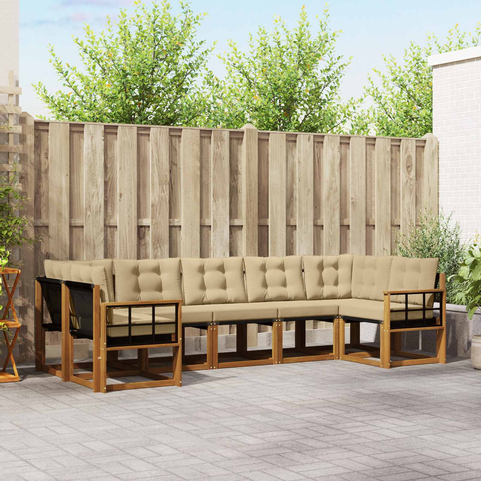 Ensemble de canapés d'extérieur 7 pcs Naturel et Beige - XIOS