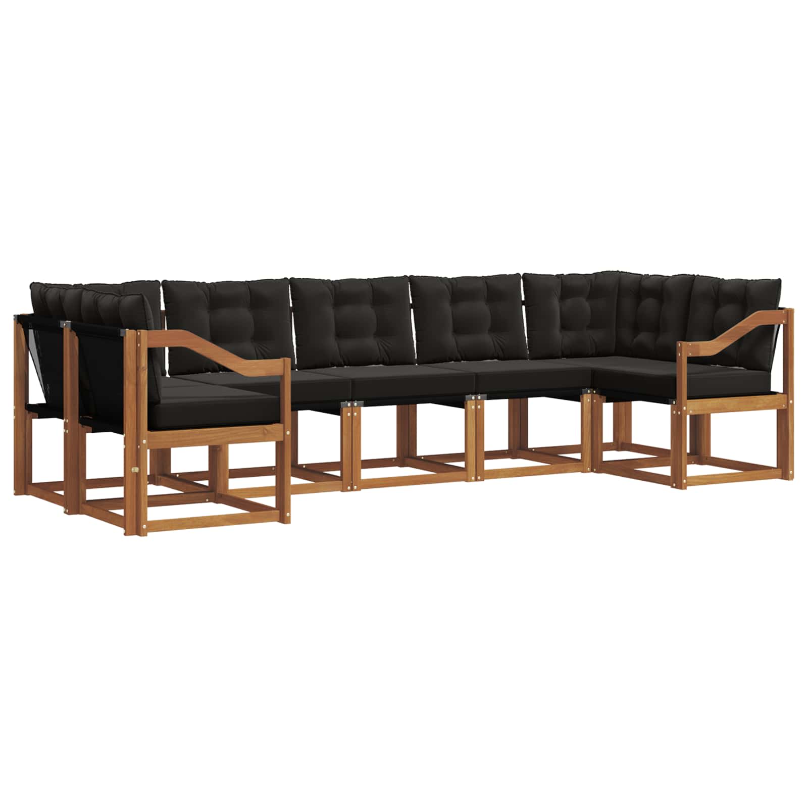 Ensemble de canapés d'extérieur 7 pcs Naturel et Noir - XIOS