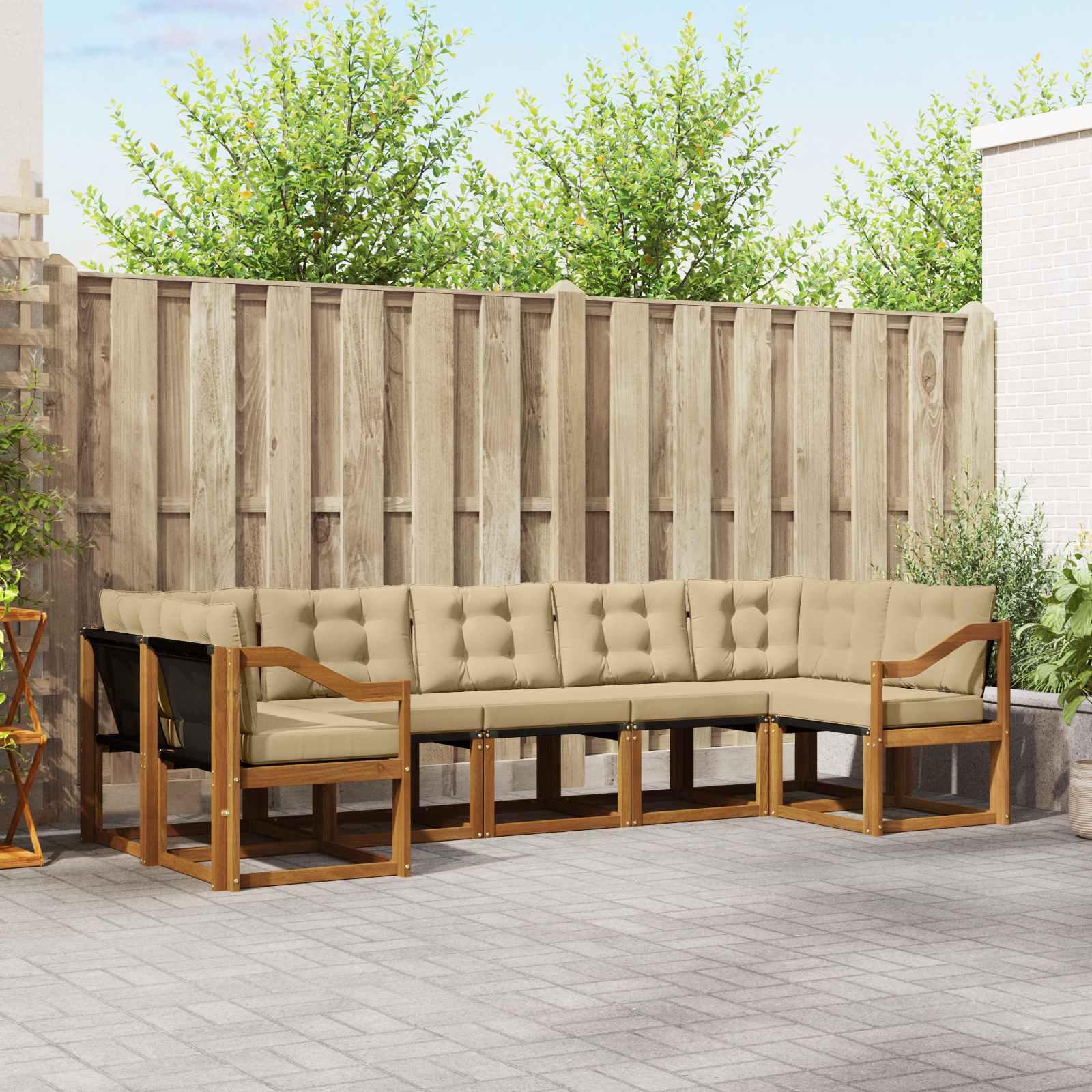 Ensemble de canapés d'extérieur 7 pcs Naturel et Beige - XIOS