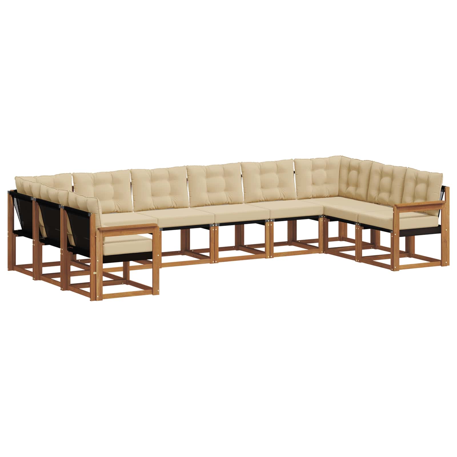 Ensemble de canapés d'extérieur 10 pcs Naturel et Beige - XIOS