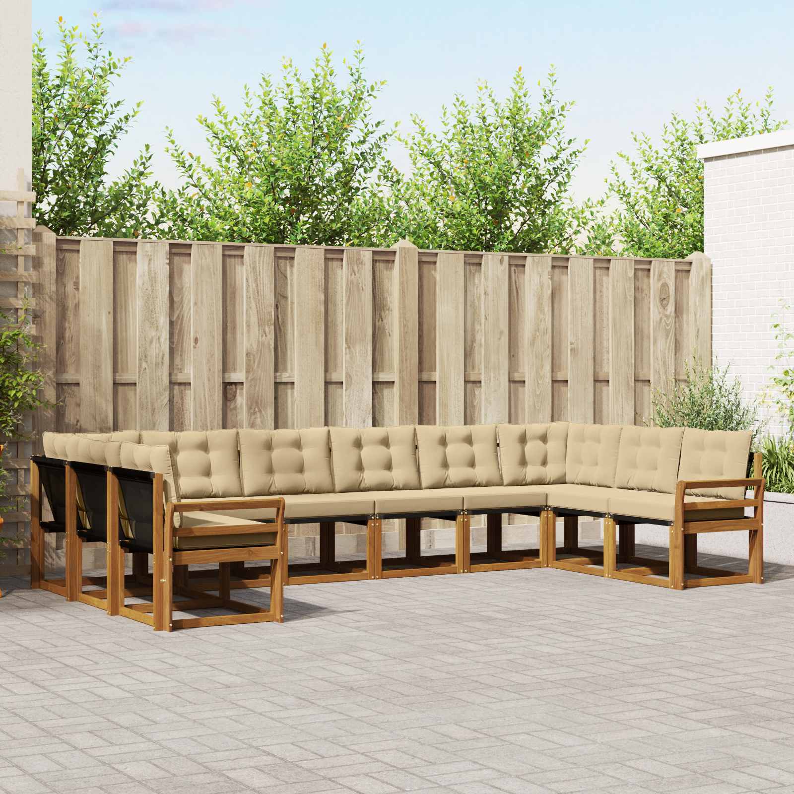 Ensemble de canapés d'extérieur 10 pcs Naturel et Beige - XIOS