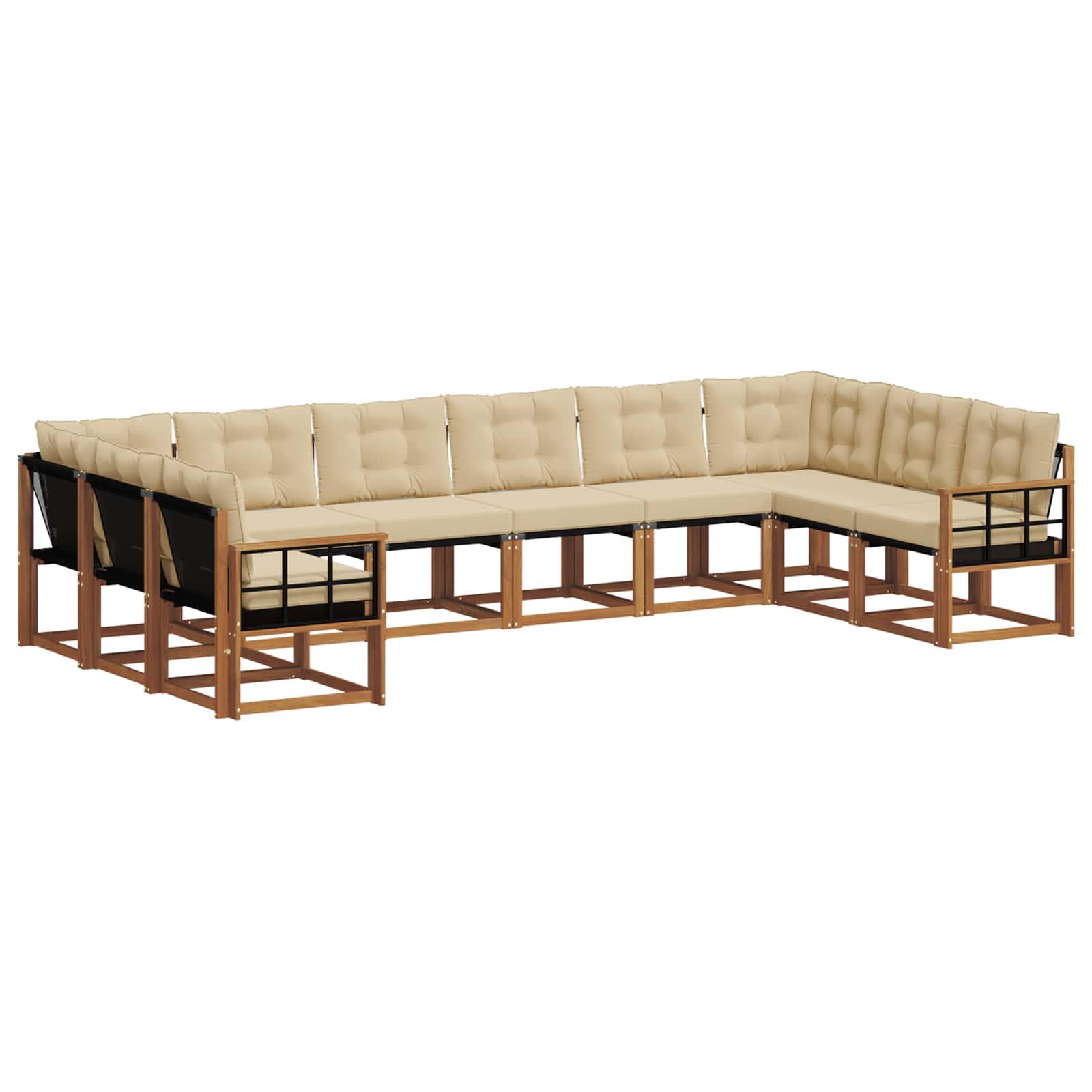 Ensemble de canapés d'extérieur 10 pcs Naturel et Beige - XIOS