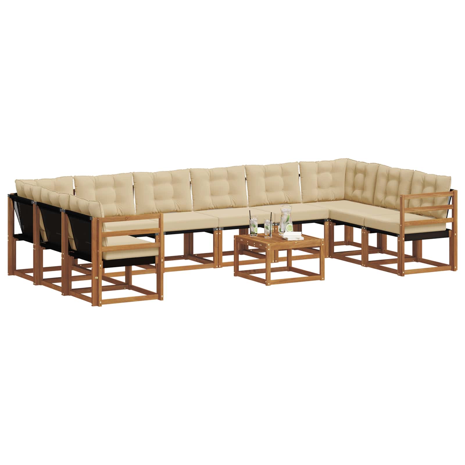 Ensemble de canapés d'extérieur 11 pcs Naturel et Beige - XIOS