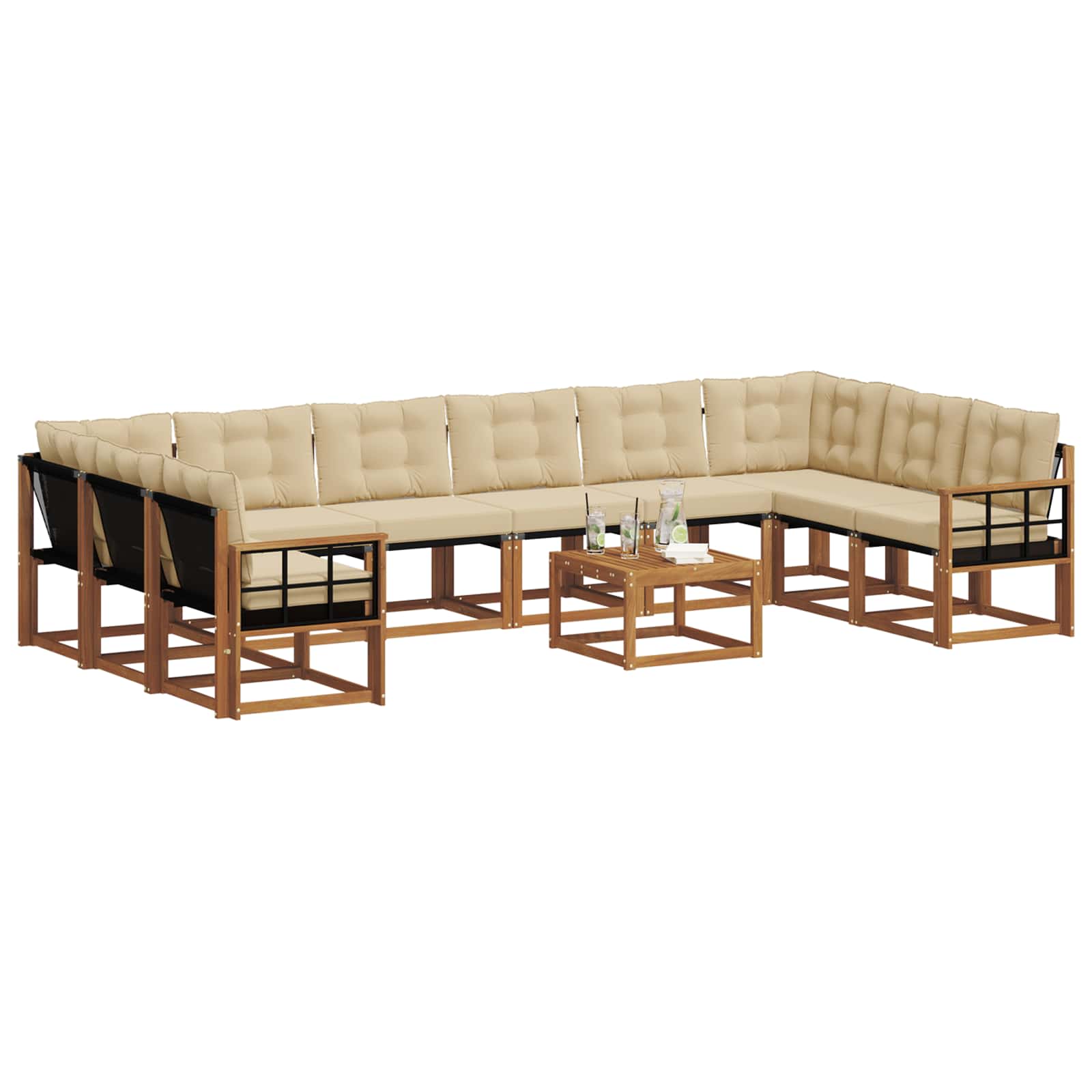 Ensemble de canapés d'extérieur 11 pcs Naturel et Beige - XIOS