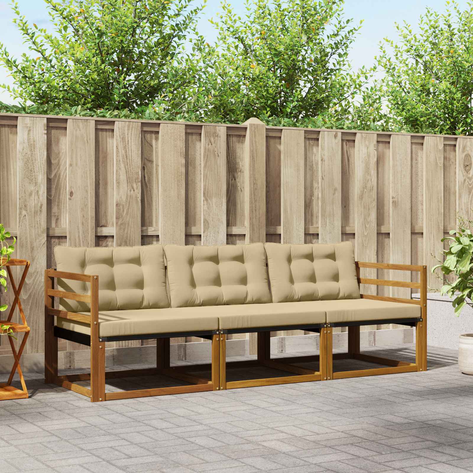 Ensemble de canapés d'extérieur 3 pcs Naturel et Beige - XIOS