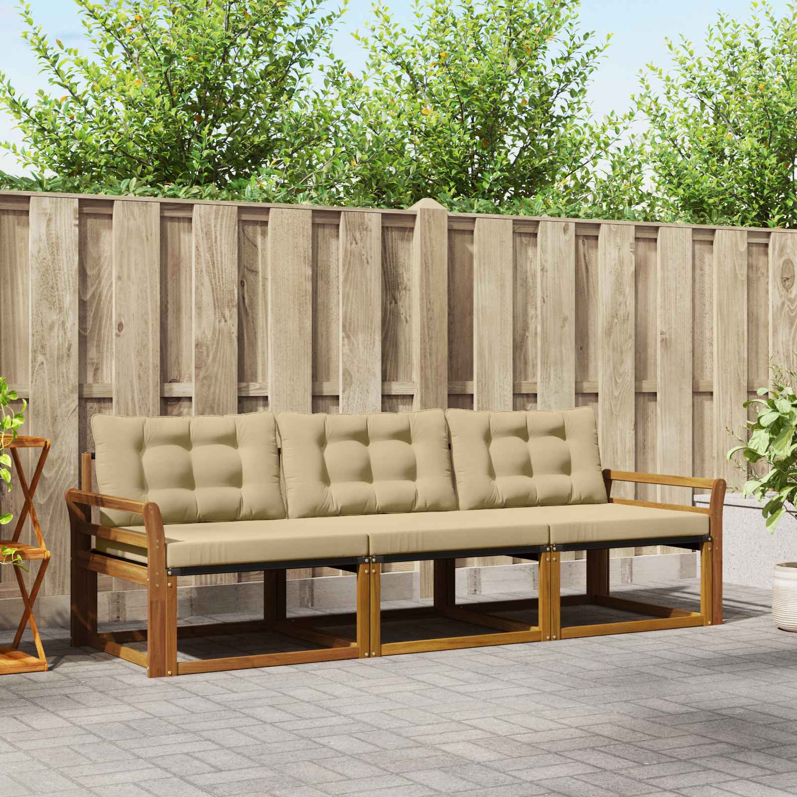 Ensemble de canapés d'extérieur 3 pcs Naturel et Beige - XIOS