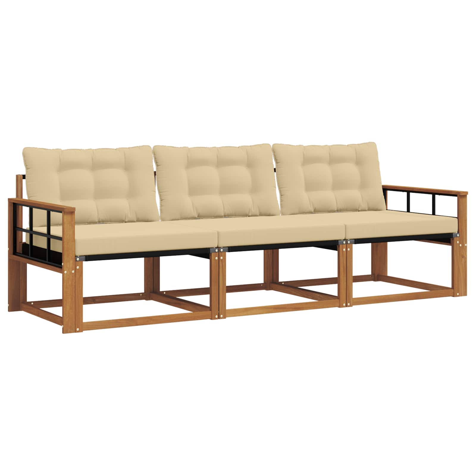 Ensemble de canapés d'extérieur 3 pcs Naturel et Beige - XIOS