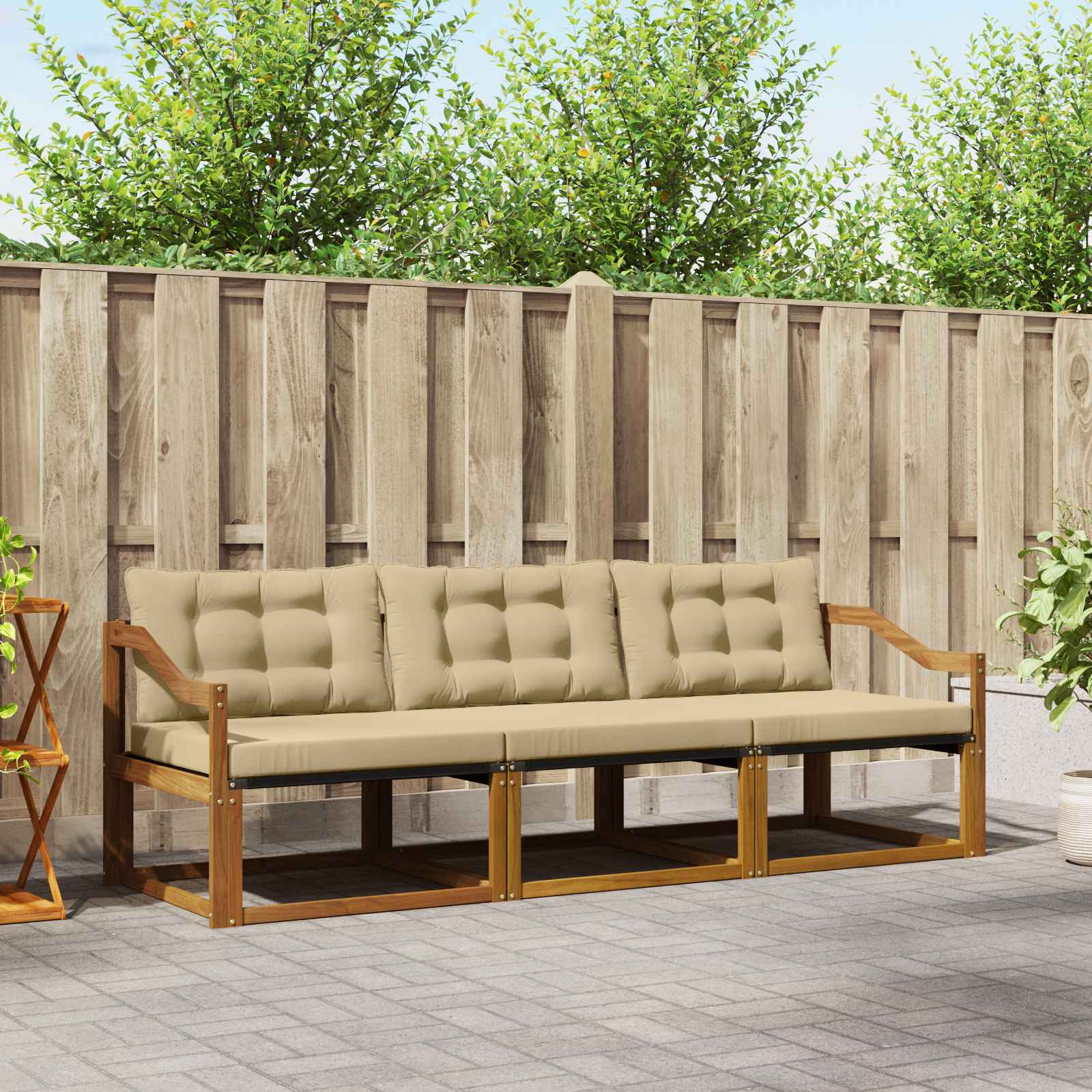 Ensemble de canapés d'extérieur 3 pcs Naturel et Beige - XIOS