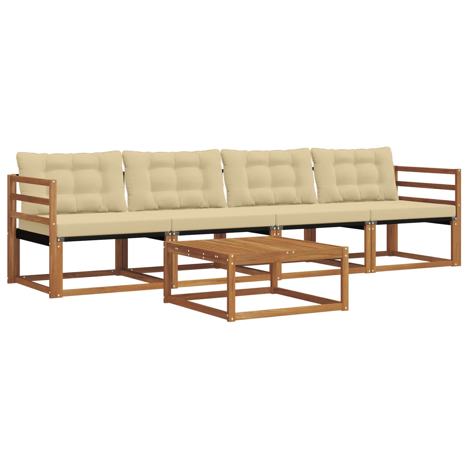 Ensemble de canapés d'extérieur 5 pcs Naturel et Beige - XIOS