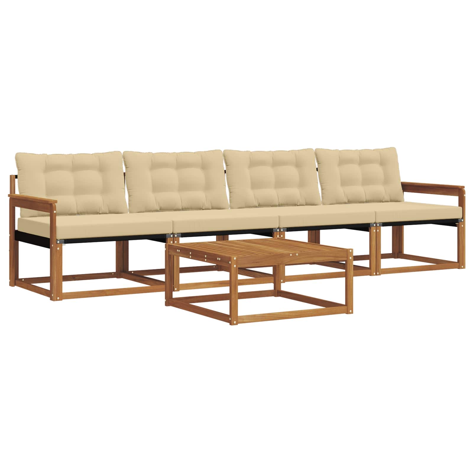 Ensemble de canapés d'extérieur 5 pcs Naturel et Beige - XIOS