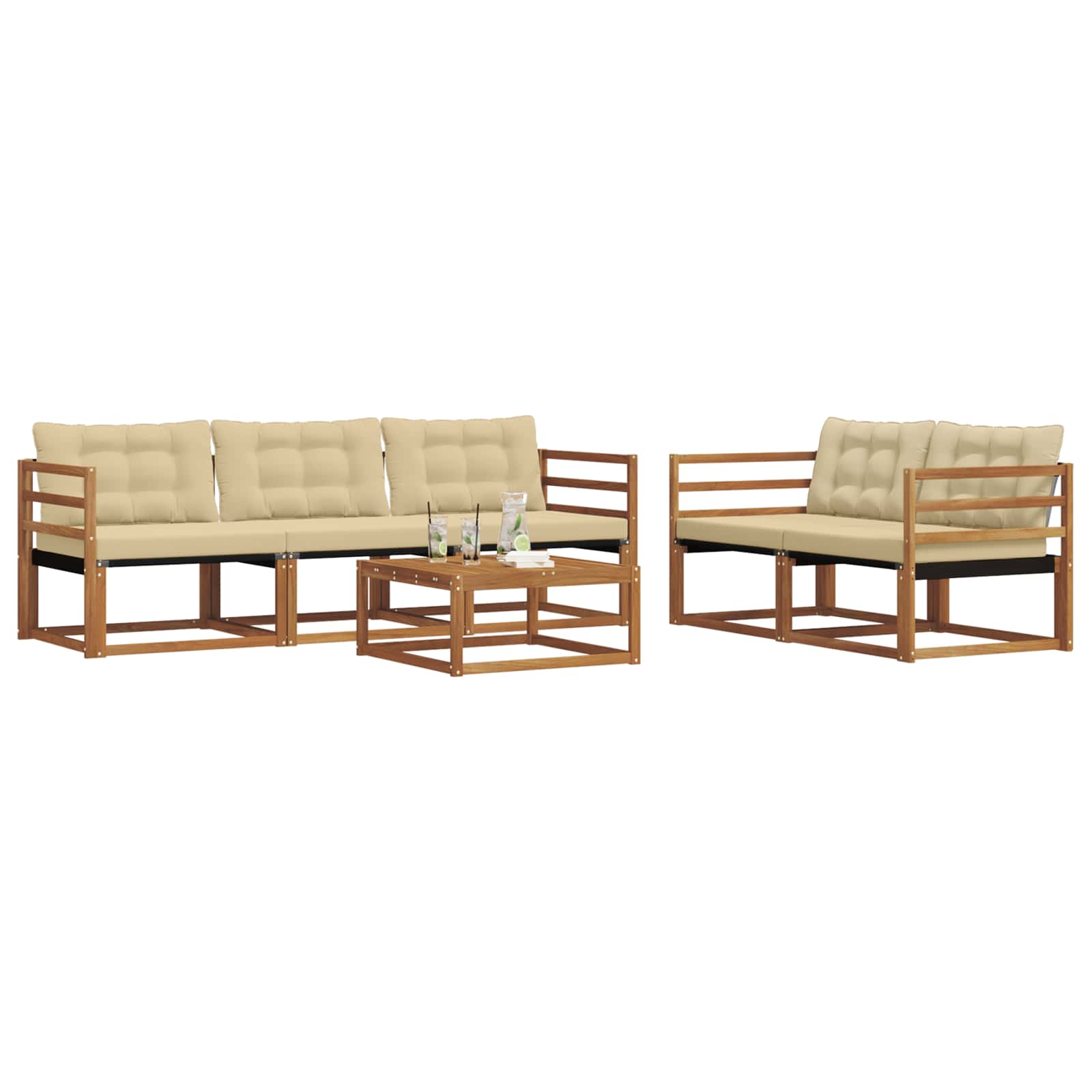 Ensemble de canapés d'extérieur 6 pcs Naturel et Beige - XIOS