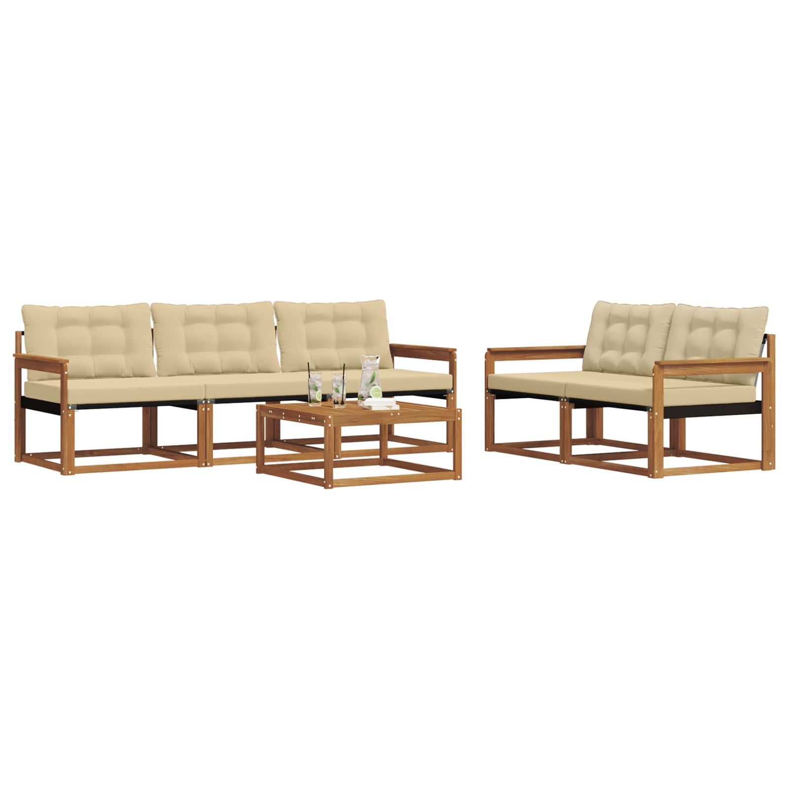 Ensemble de canapés d'extérieur 6 pcs Naturel et Beige - XIOS