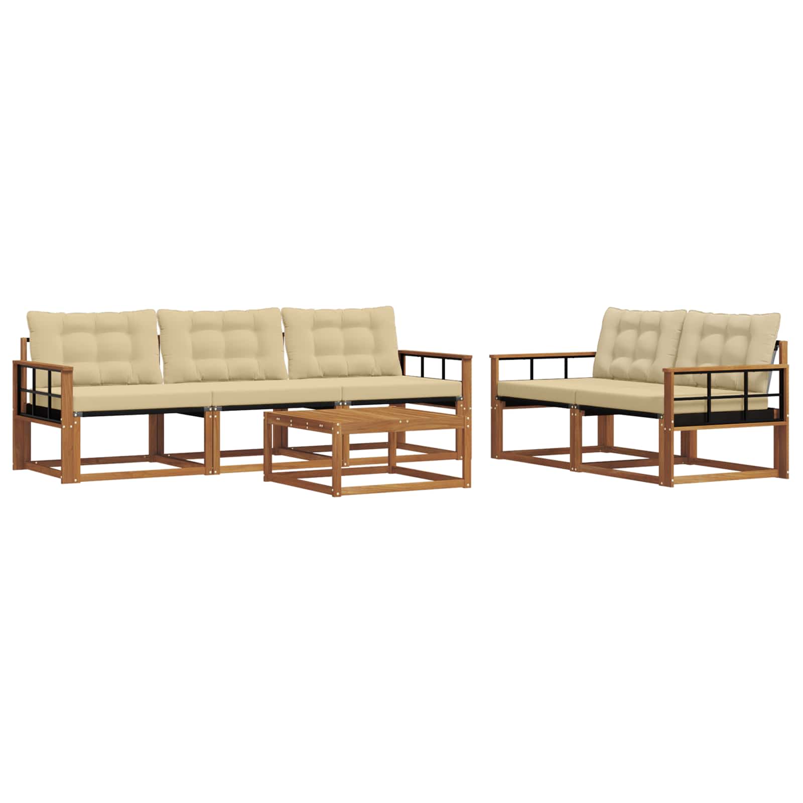 Ensemble de canapés d'extérieur 6 pcs Naturel et Beige - XIOS