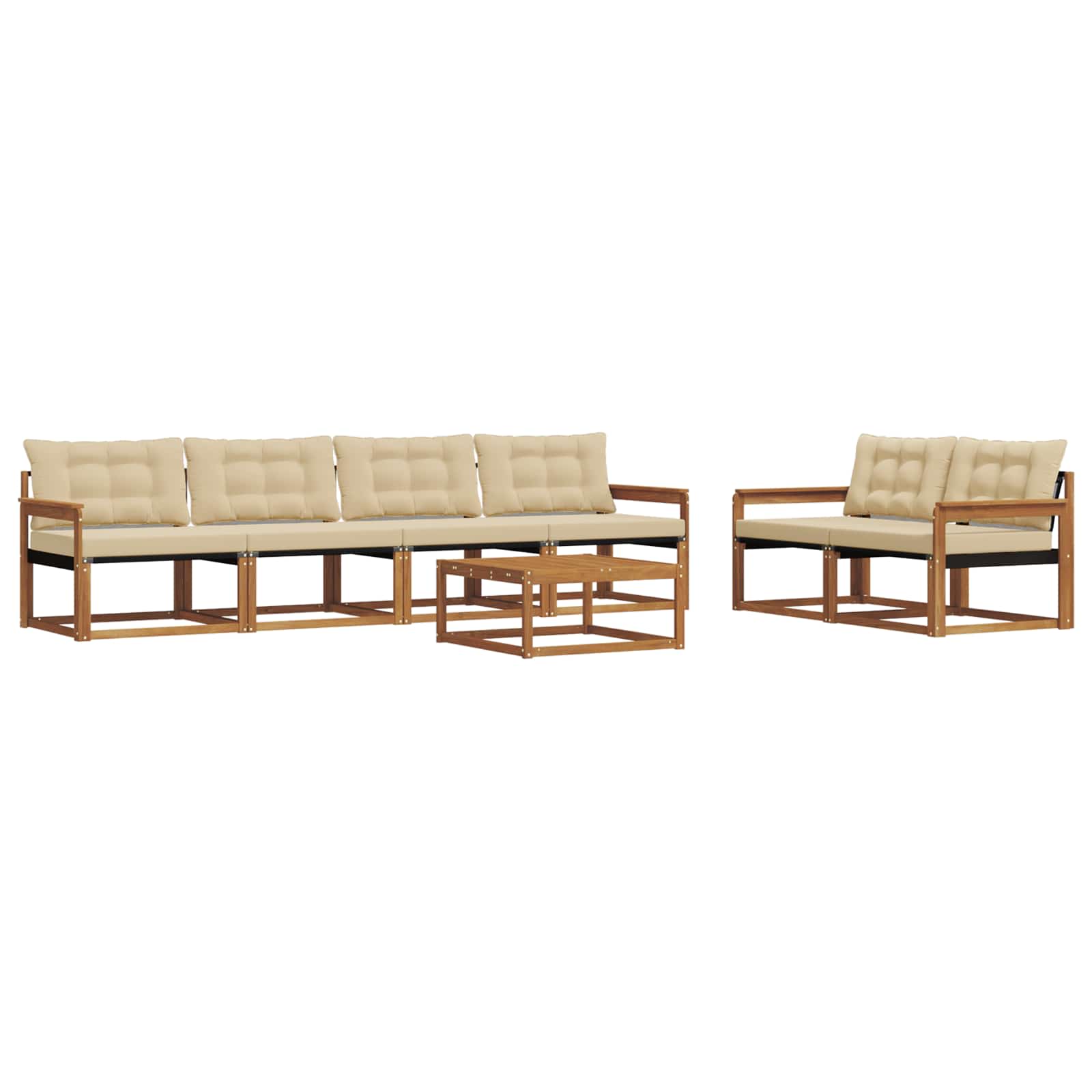 Ensemble de canapés d'extérieur 7 pcs Naturel et Beige - XIOS