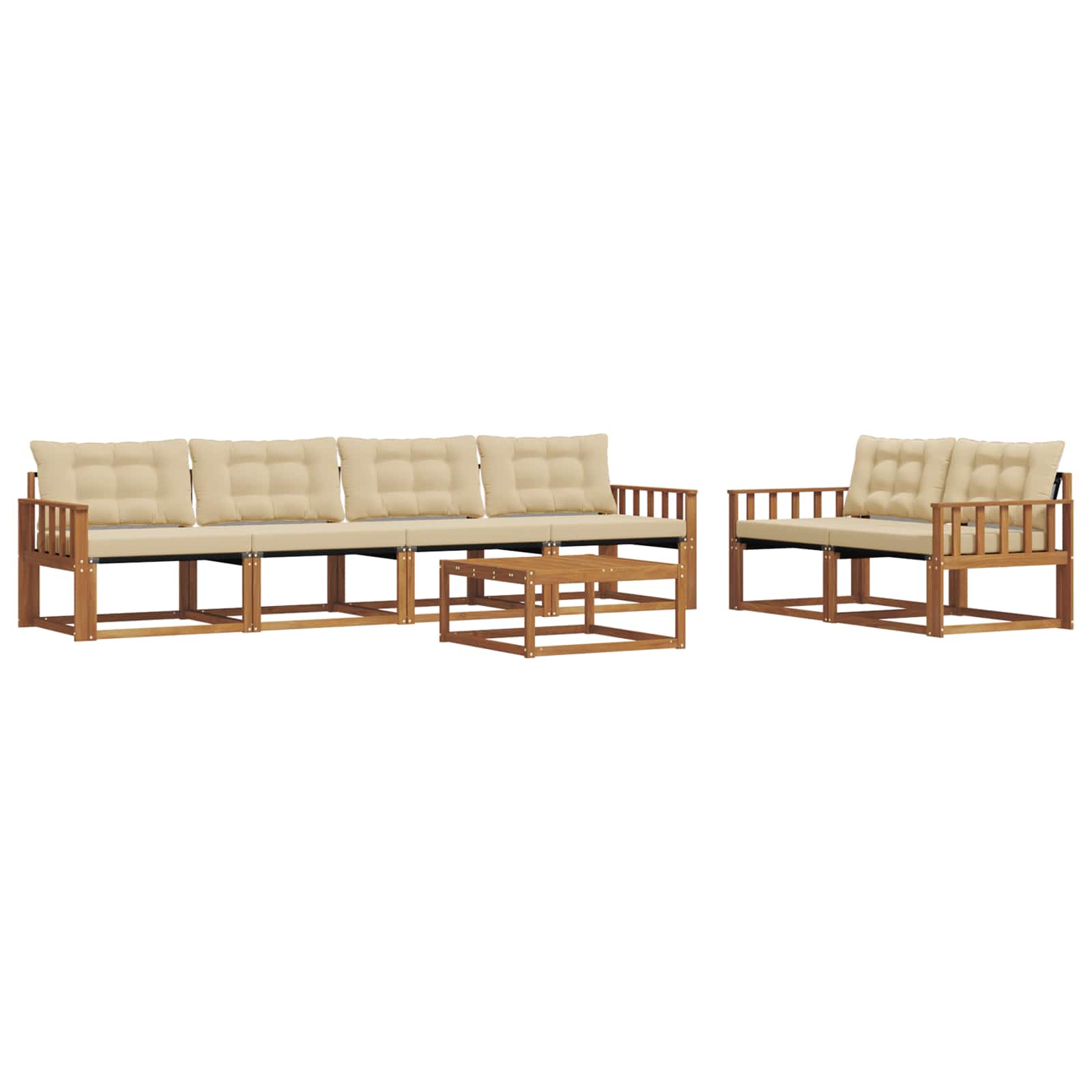 Ensemble de canapés d'extérieur 7 pcs Naturel et Beige - XIOS
