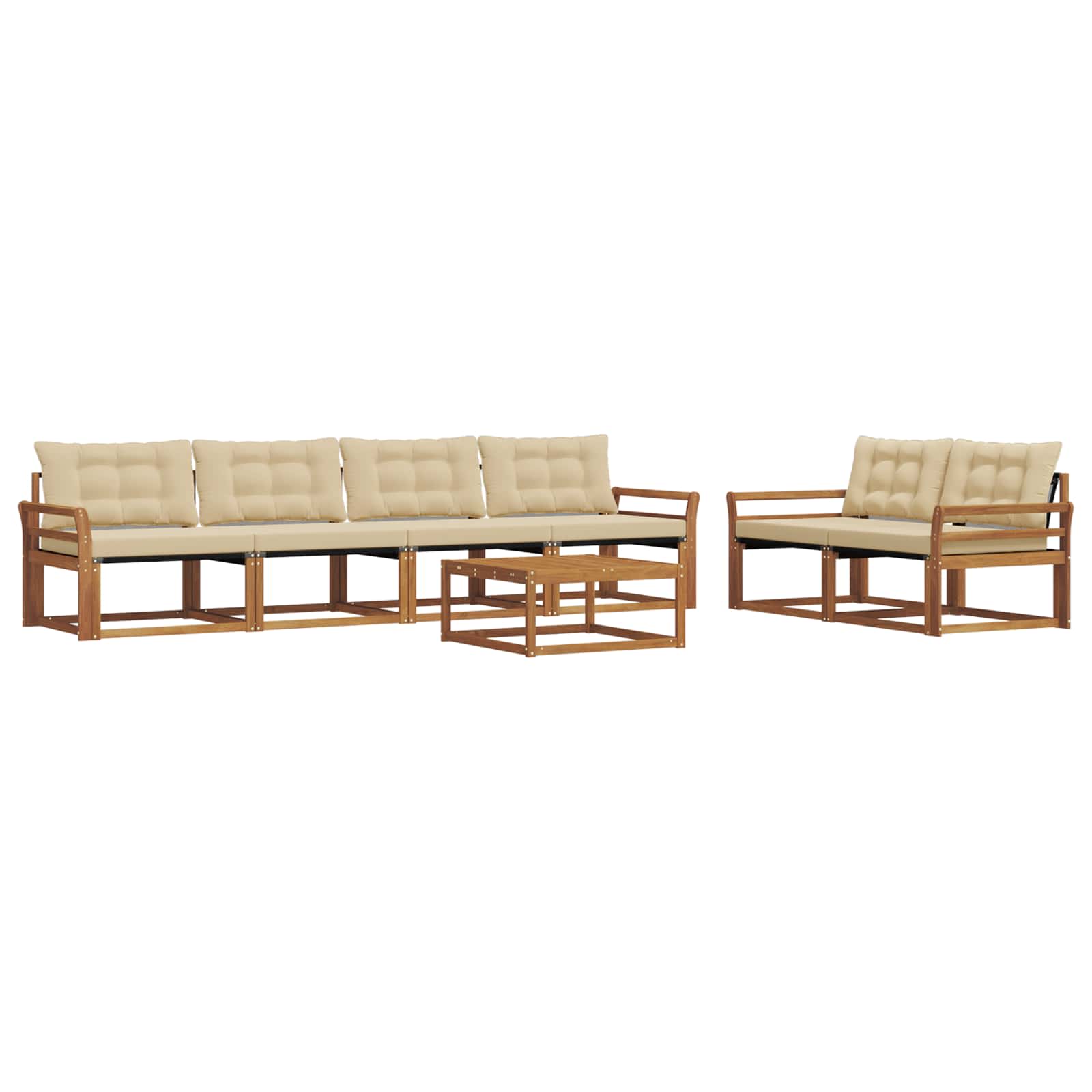 Ensemble de canapés d'extérieur 7 pcs Naturel et Beige - XIOS