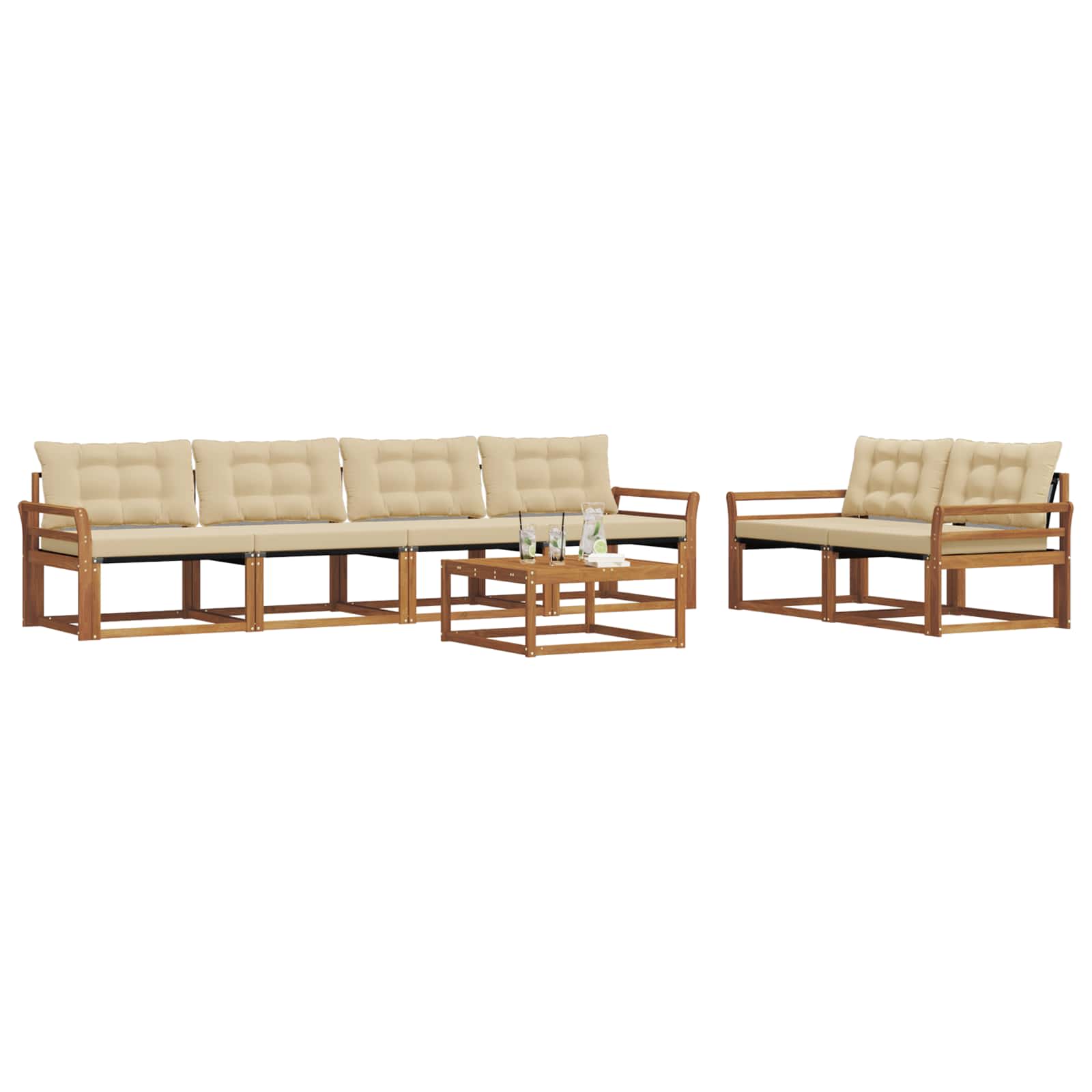 Ensemble de canapés d'extérieur 7 pcs Naturel et Beige - XIOS