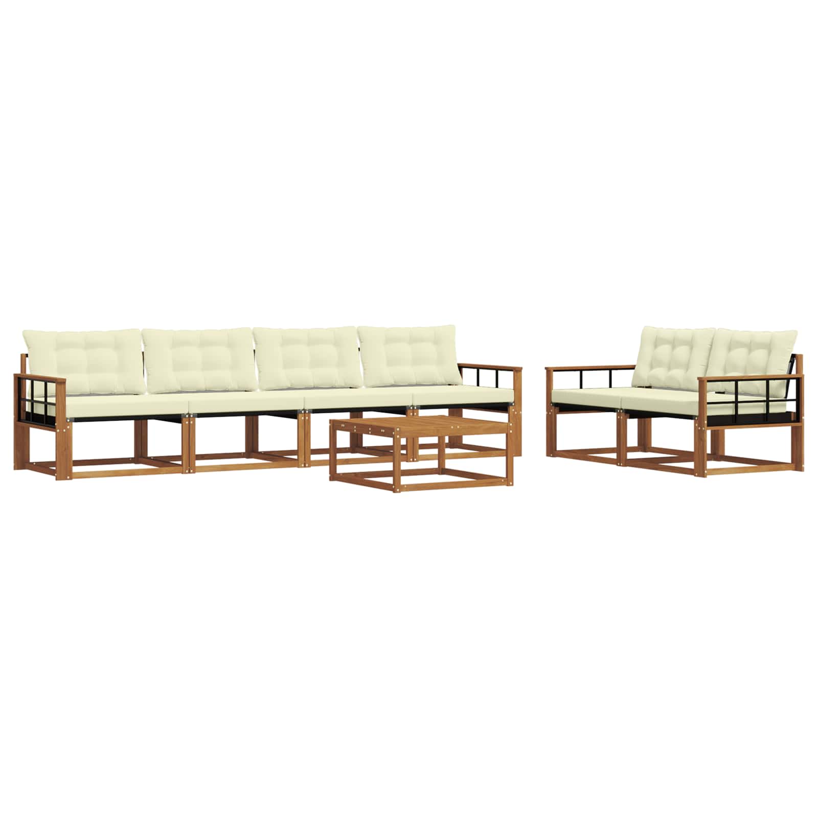 Ensemble de canapés d'extérieur 7 pcs Naturel et Crème - XIOS