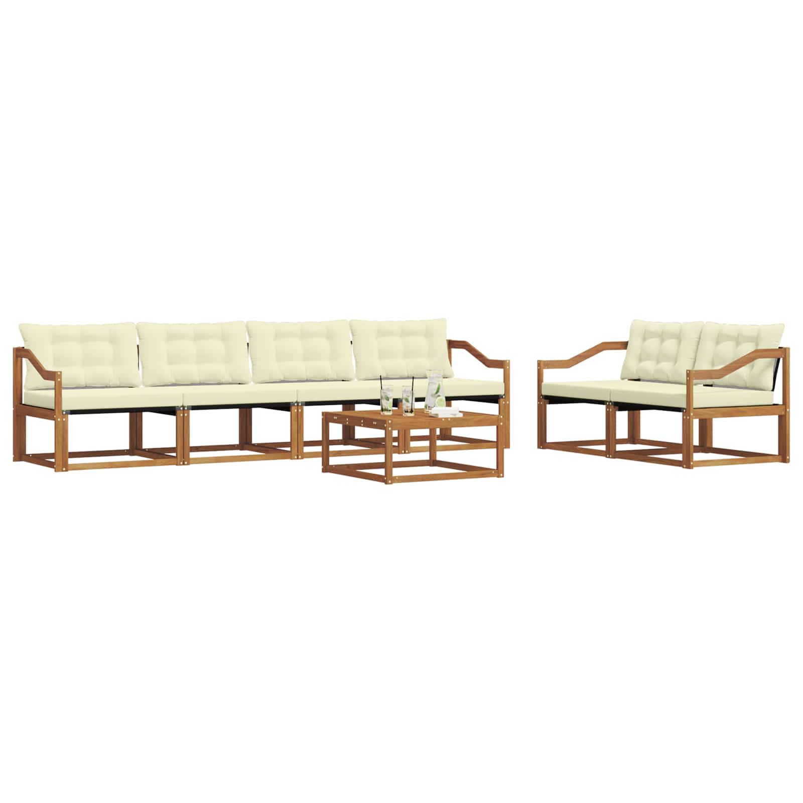Ensemble de canapés d'extérieur 7 pcs Naturel et Crème - XIOS