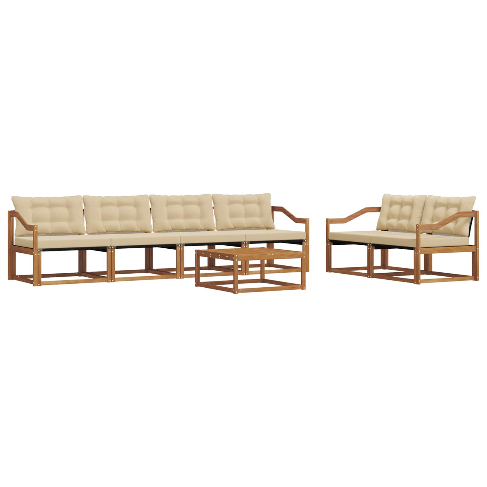 Ensemble de canapés d'extérieur 7 pcs Naturel et Beige - XIOS