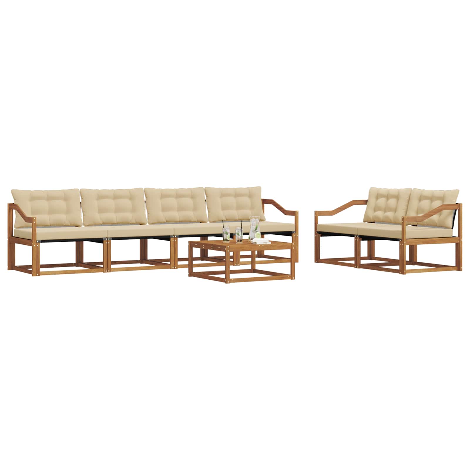 Ensemble de canapés d'extérieur 7 pcs Naturel et Beige - XIOS