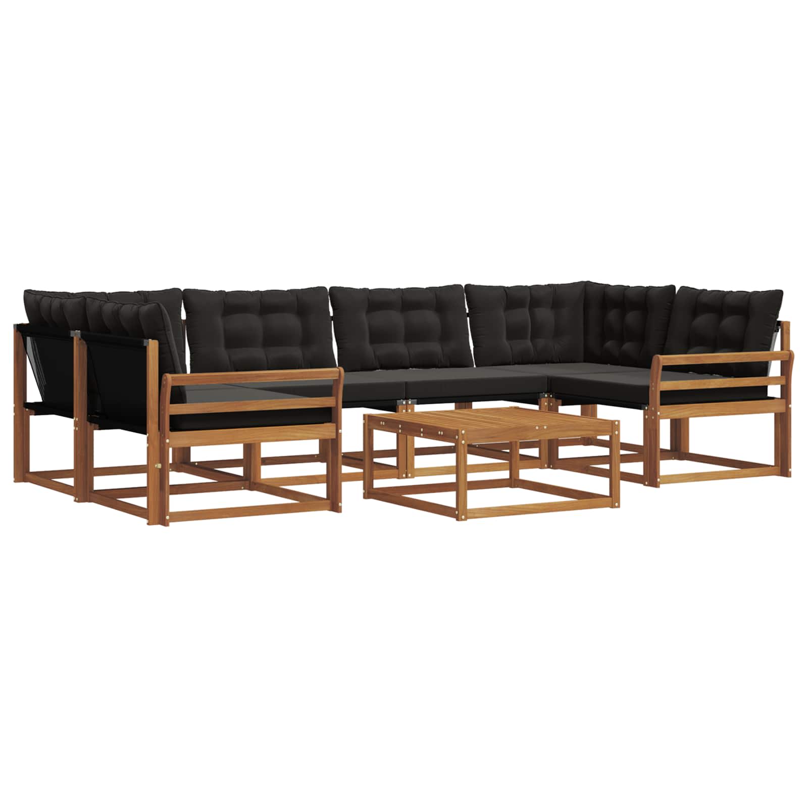Ensemble de canapés d'extérieur 7 pcs Naturel et Noir - XIOS