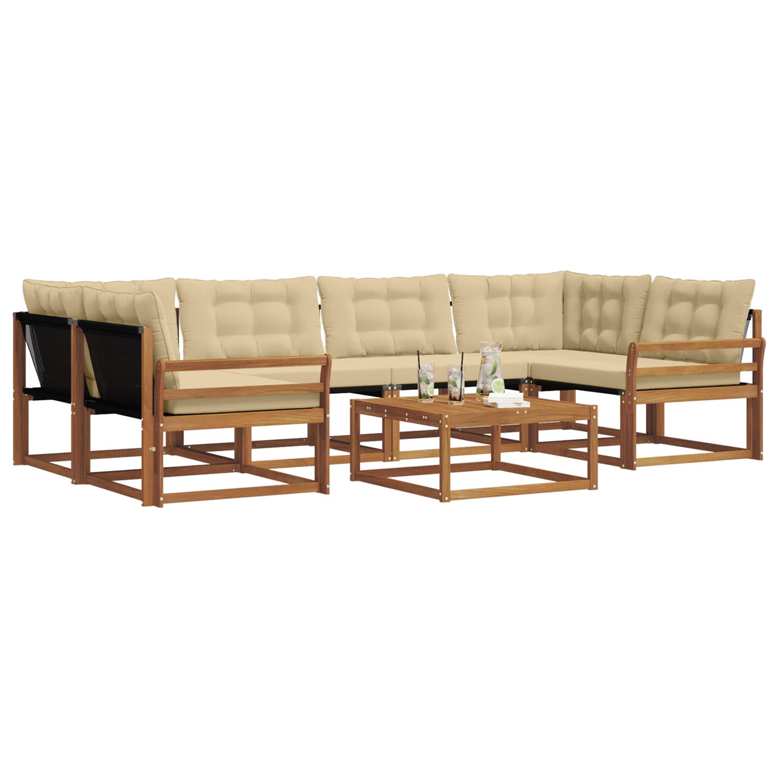 Ensemble de canapés d'extérieur 7 pcs Naturel et Beige - XIOS