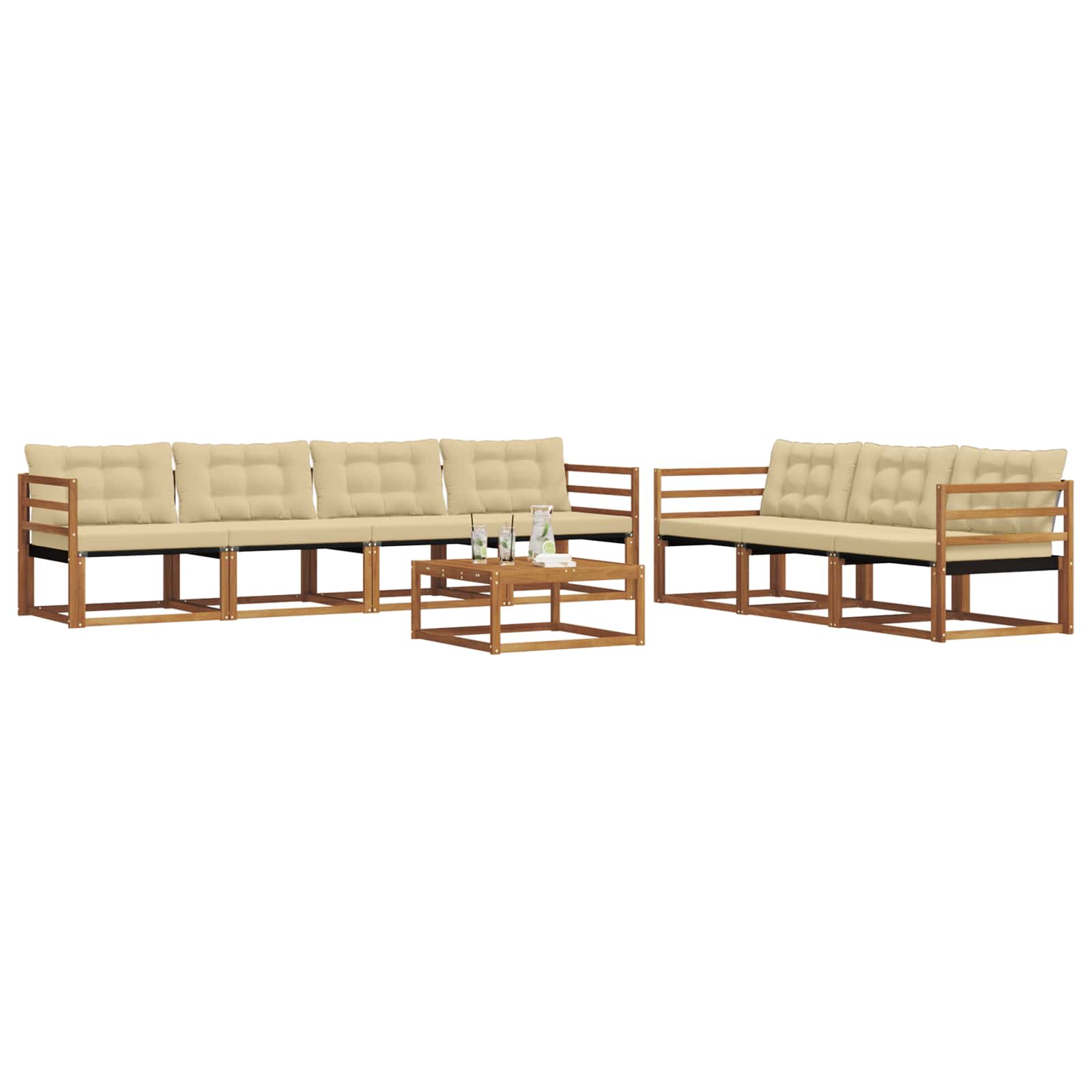 Ensemble de canapés d'extérieur 8 pcs Naturel et Beige - XIOS