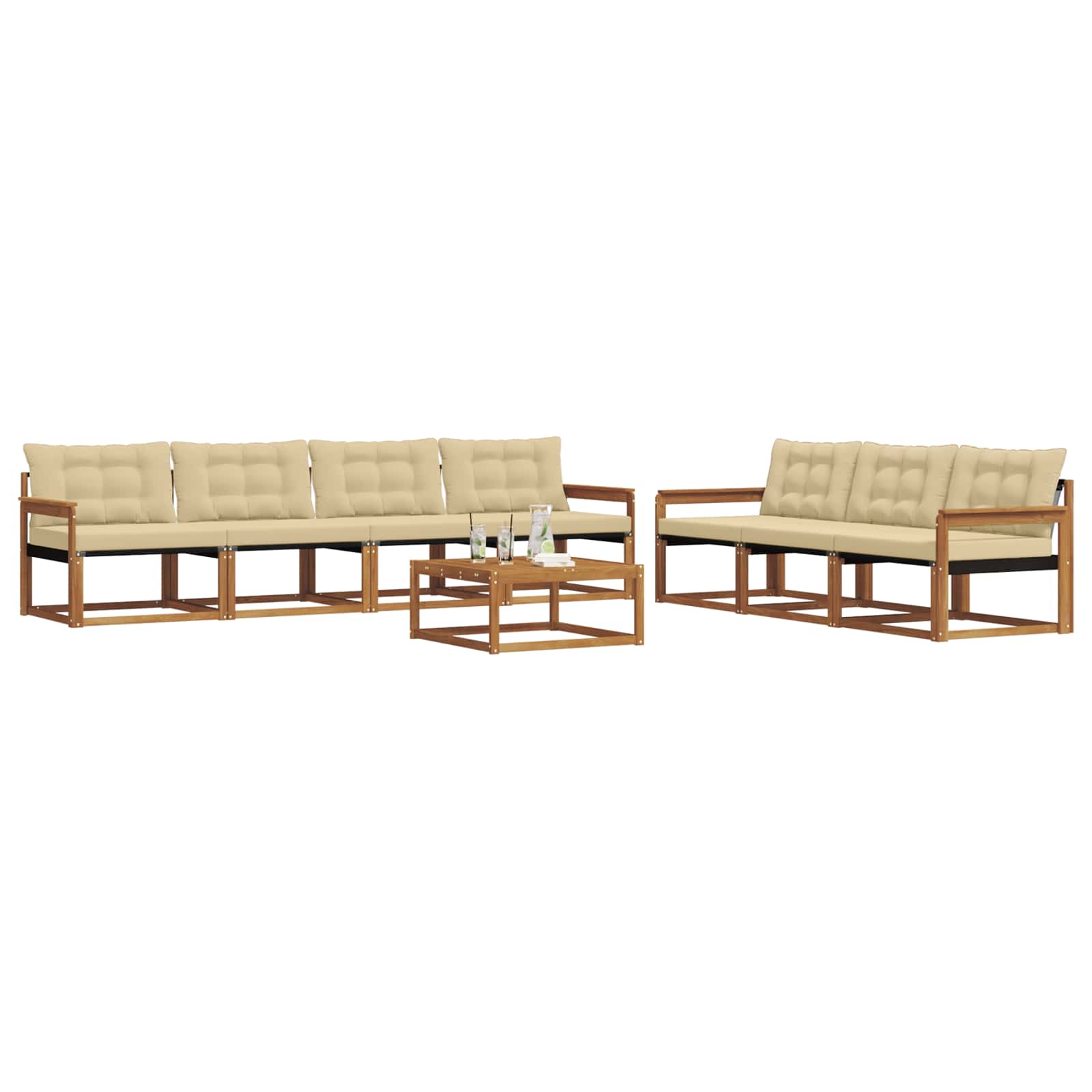 Ensemble de canapés d'extérieur 8 pcs Naturel et Beige - XIOS