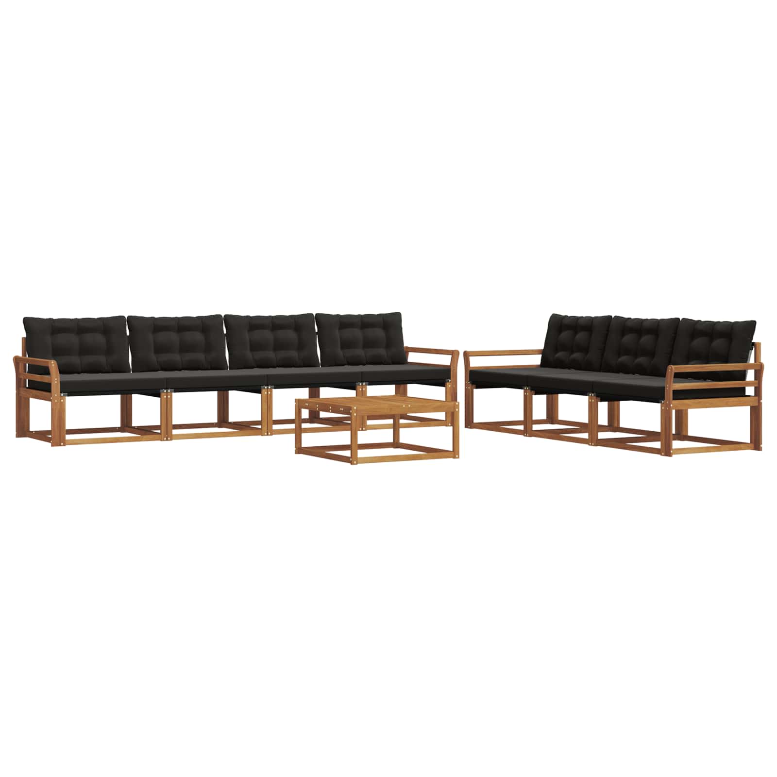 Ensemble de canapés d'extérieur 8 pcs Naturel et Noir - XIOS