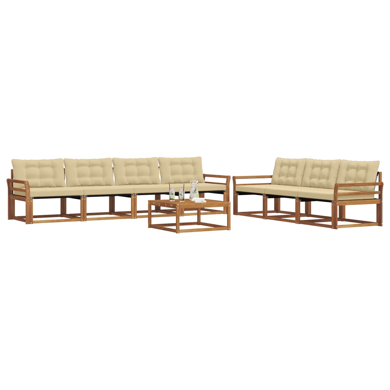 Ensemble de canapés d'extérieur 8 pcs Naturel et Beige - XIOS
