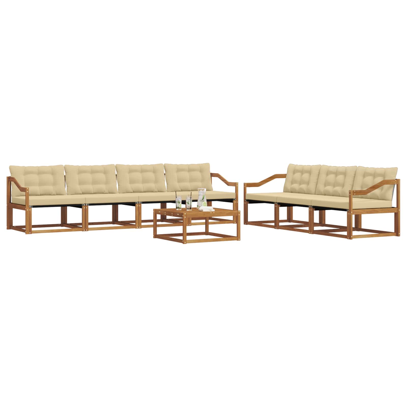 Ensemble de canapés d'extérieur 8 pcs Naturel et Beige - XIOS