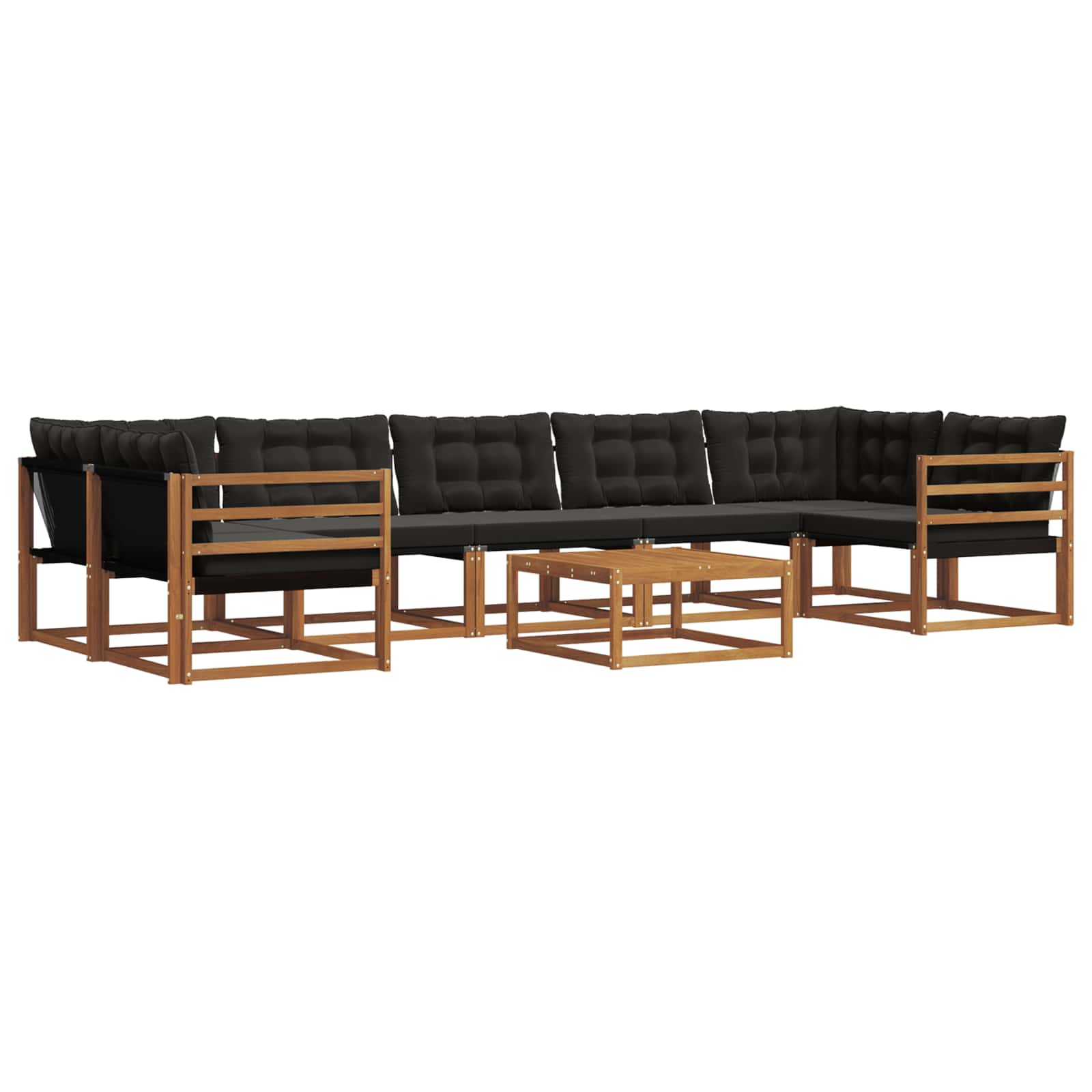 Ensemble de canapés d'extérieur 8 pcs Naturel et Noir - XIOS