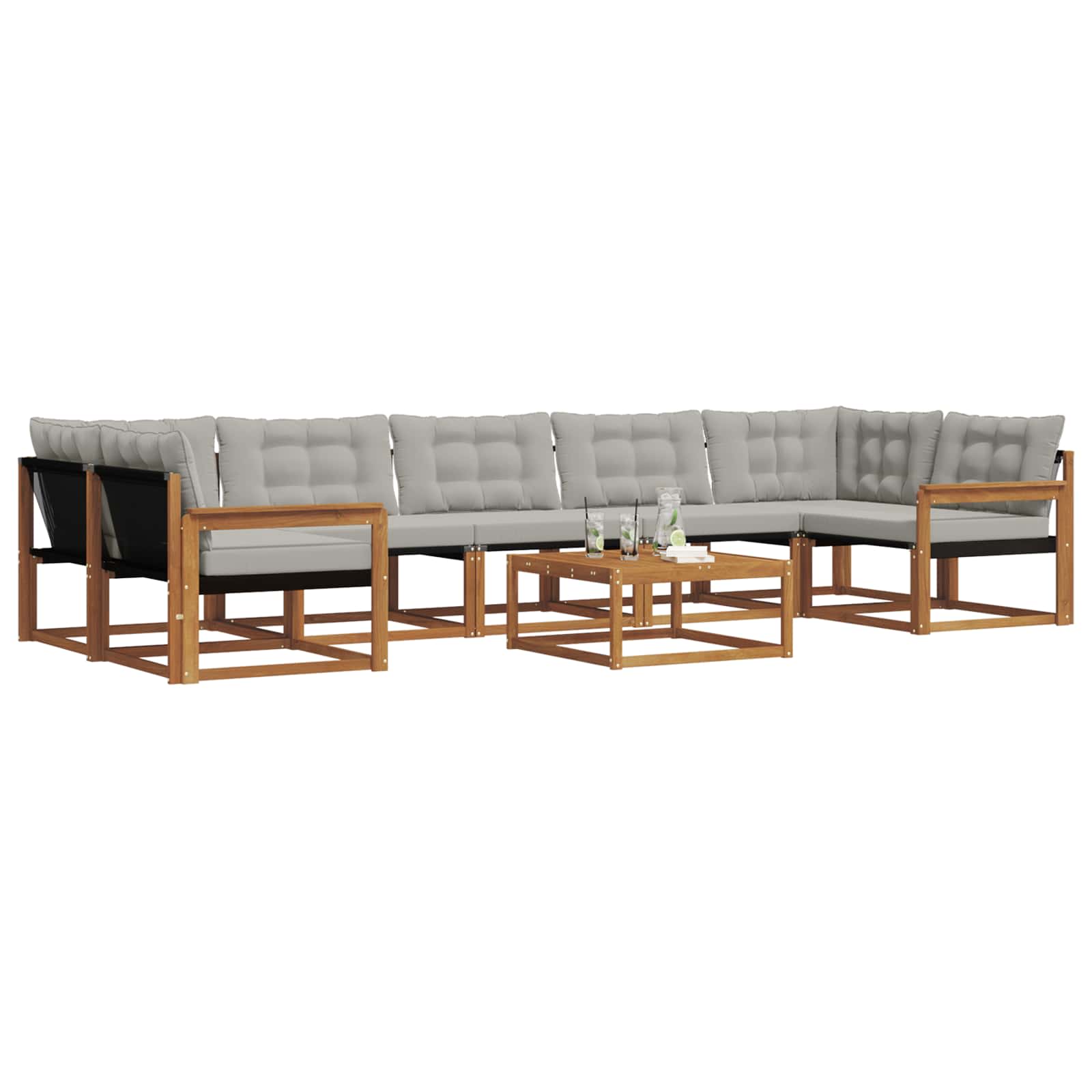Ensemble de canapés d'extérieur 8 pcs Gris Naturel et Clair - XIOS