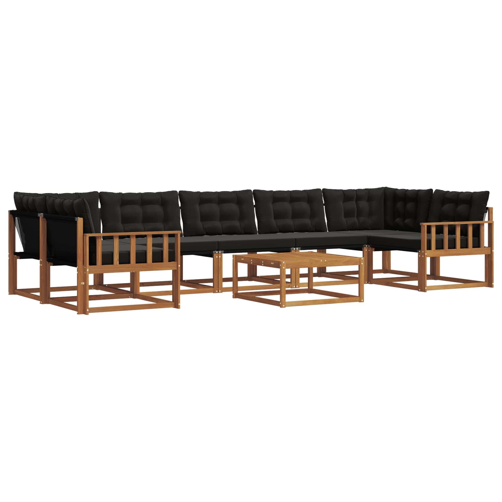 Ensemble de canapés d'extérieur 8 pcs Naturel et Noir - XIOS