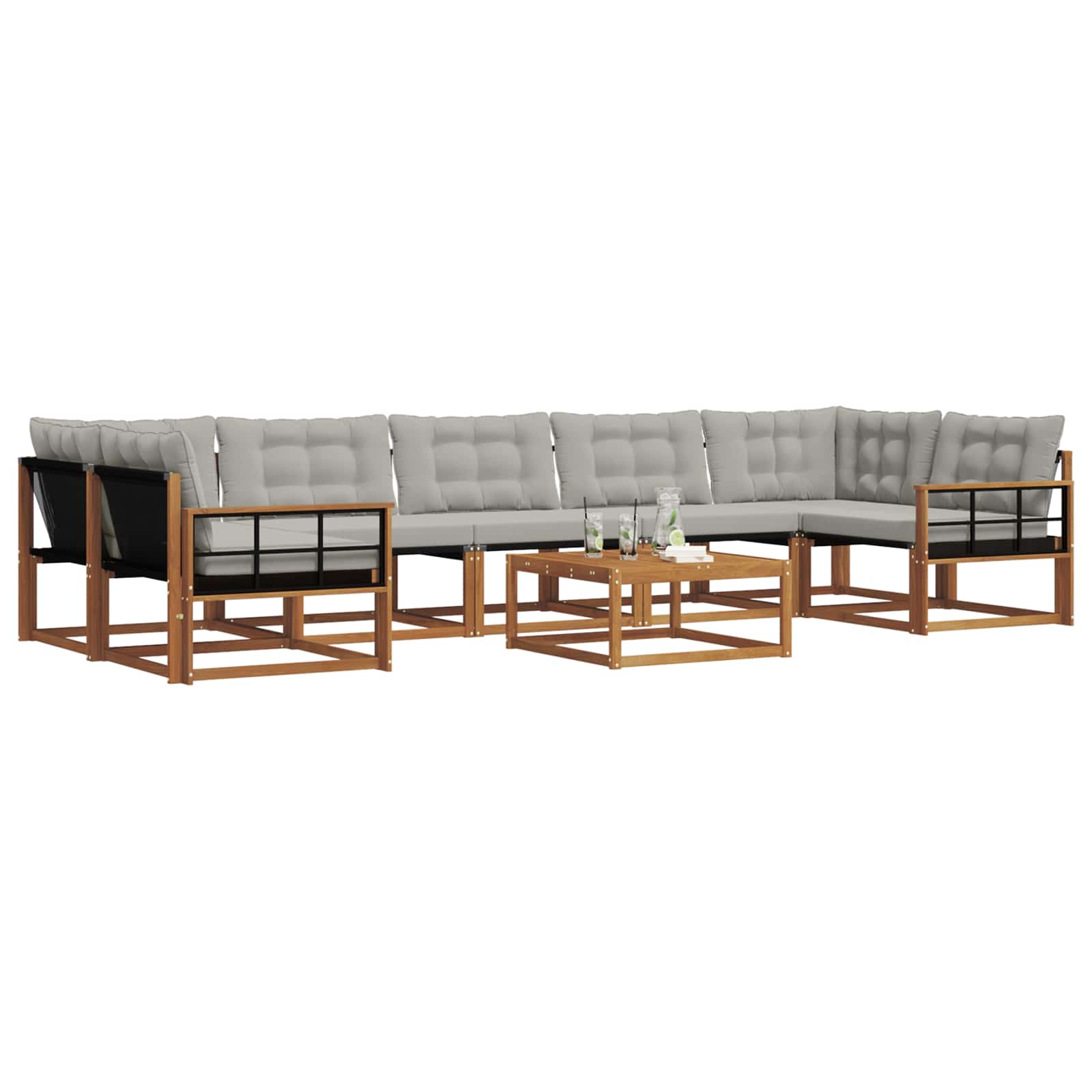 Ensemble de canapés d'extérieur 8 pcs Gris Naturel et Clair - XIOS