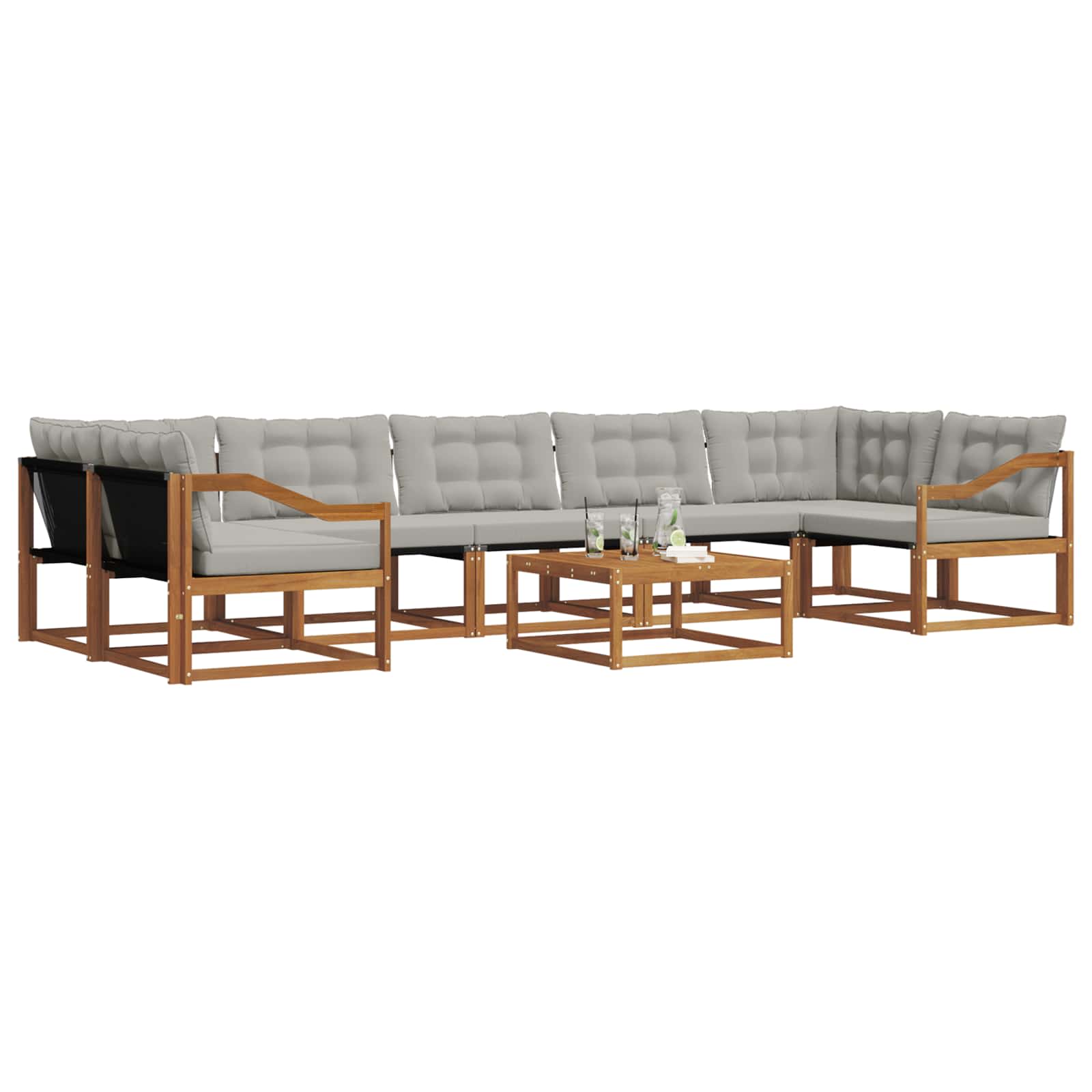 Ensemble de canapés d'extérieur 8 pcs Gris Naturel et Clair - XIOS