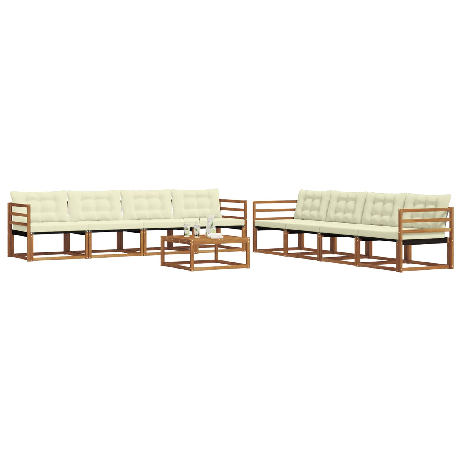 Ensemble de canapés d'extérieur 9 pcs Naturel et Crème - XIOS