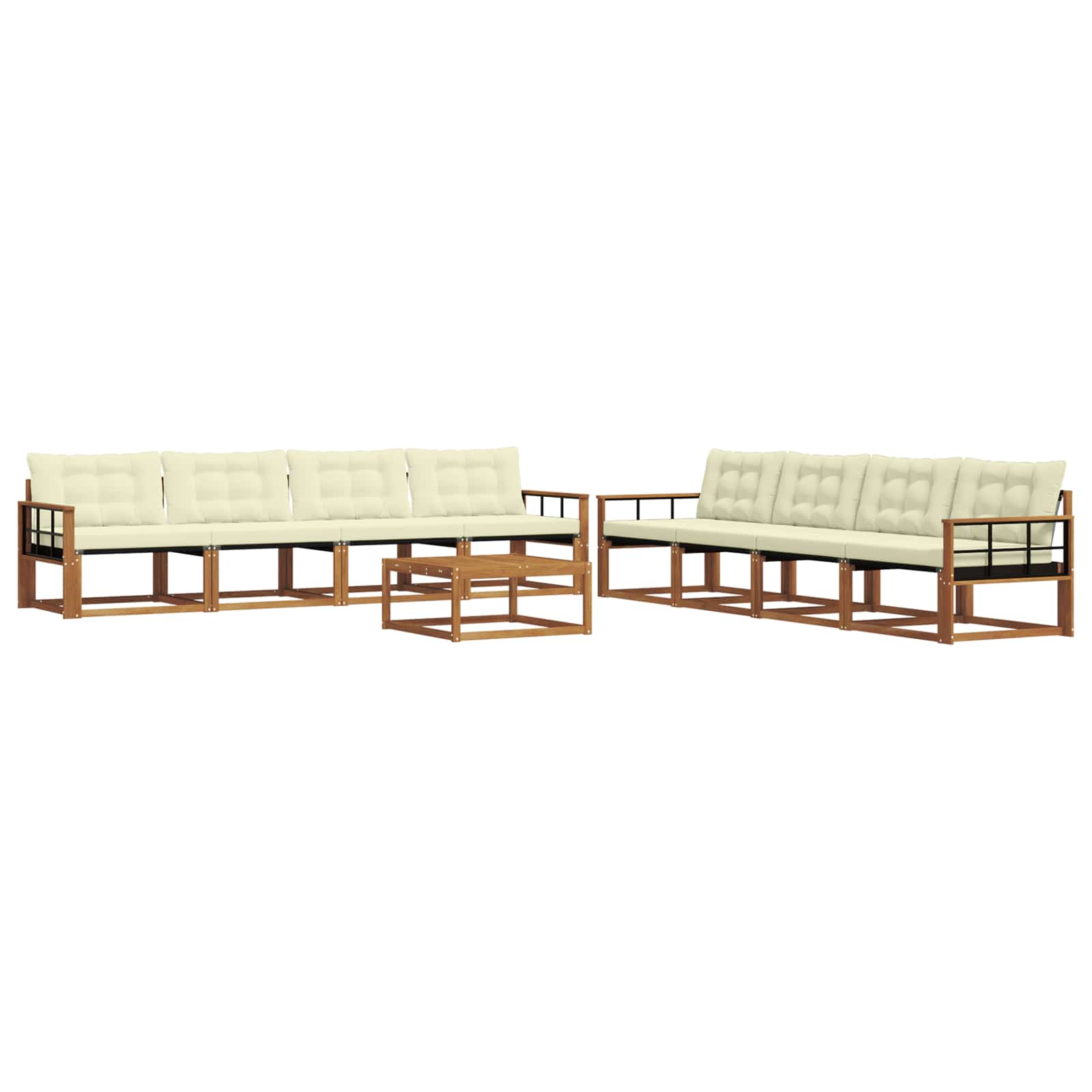 Ensemble de canapés d'extérieur 9 pcs Naturel et Crème - XIOS