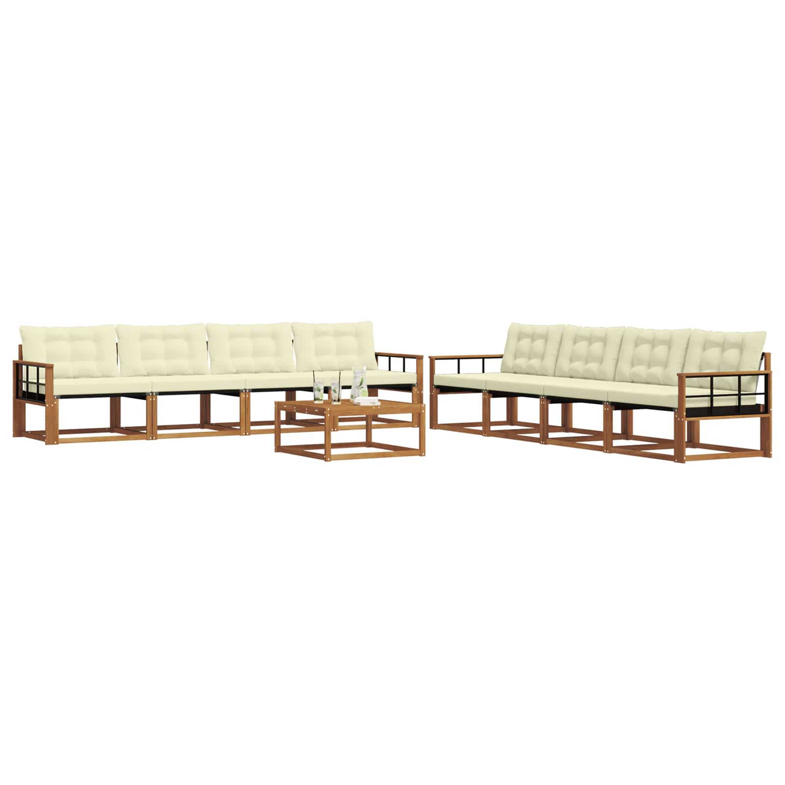 Ensemble de canapés d'extérieur 9 pcs Naturel et Crème - XIOS