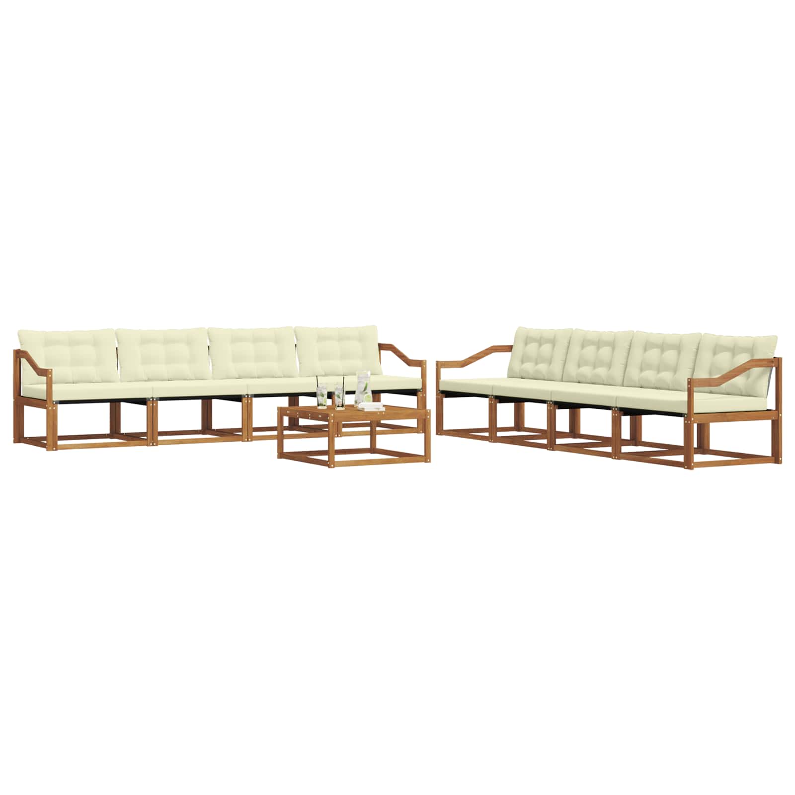 Ensemble de canapés d'extérieur 9 pcs Naturel et Crème - XIOS