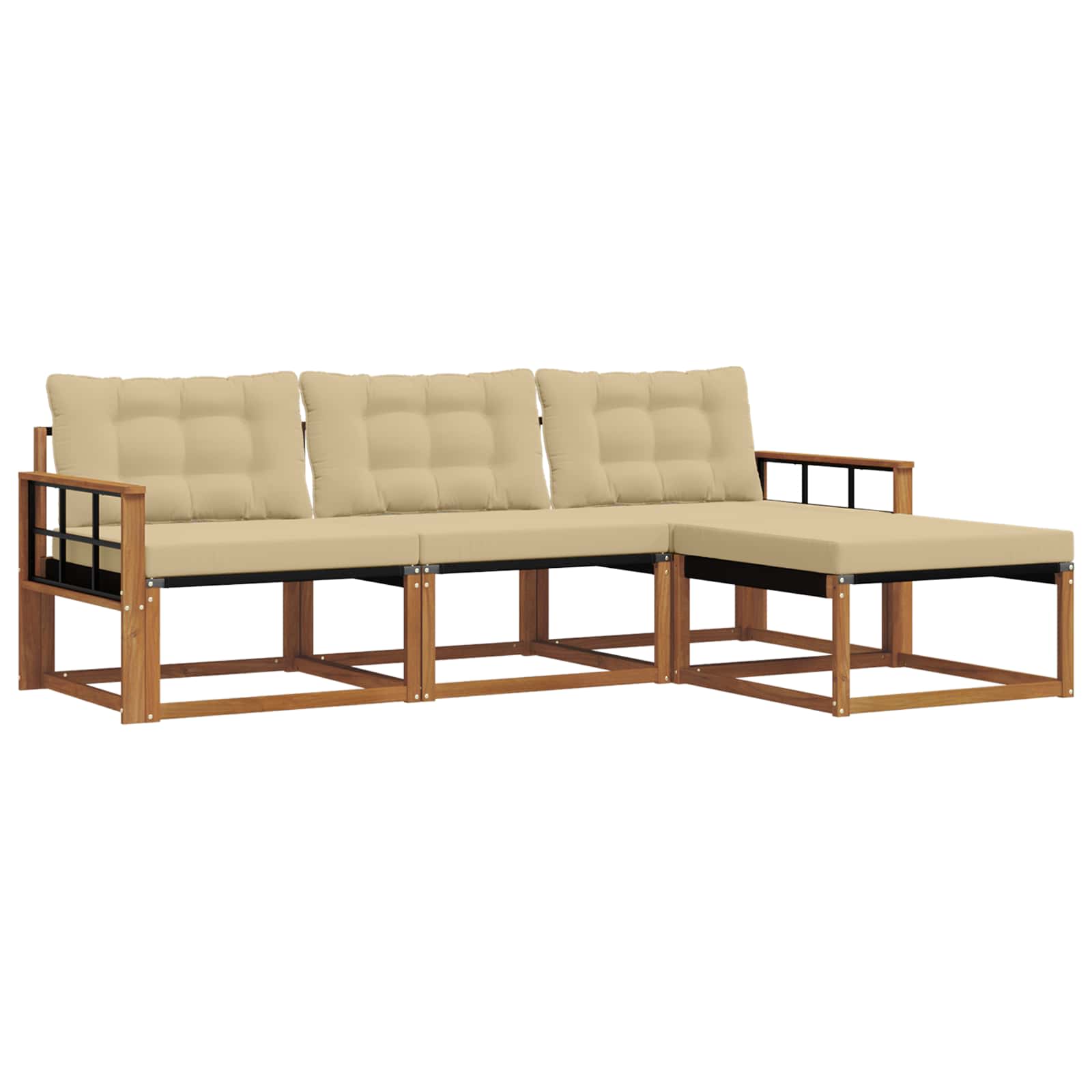 Ensemble de canapés d'extérieur 4 pcs Naturel et Beige - XIOS