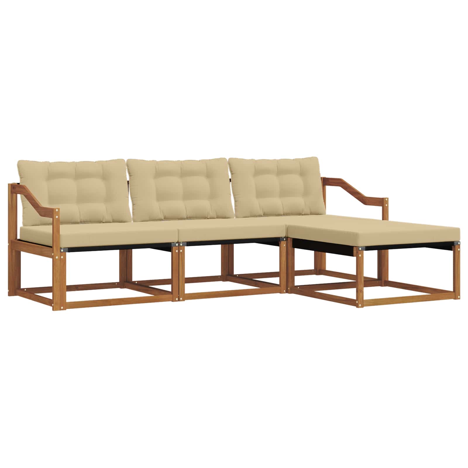 Ensemble de canapés d'extérieur 4 pcs Naturel et Beige - XIOS